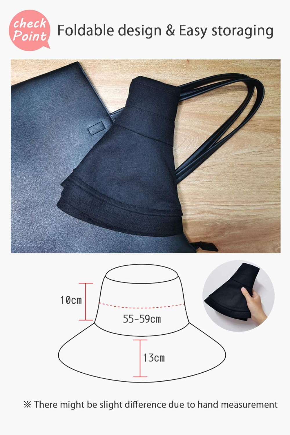 Wide Brim Bucket Hat - UPF50+ Protection Travel Beach Sun Hat with Semi-Rigid Adjustable Foldable Brim - Image 6