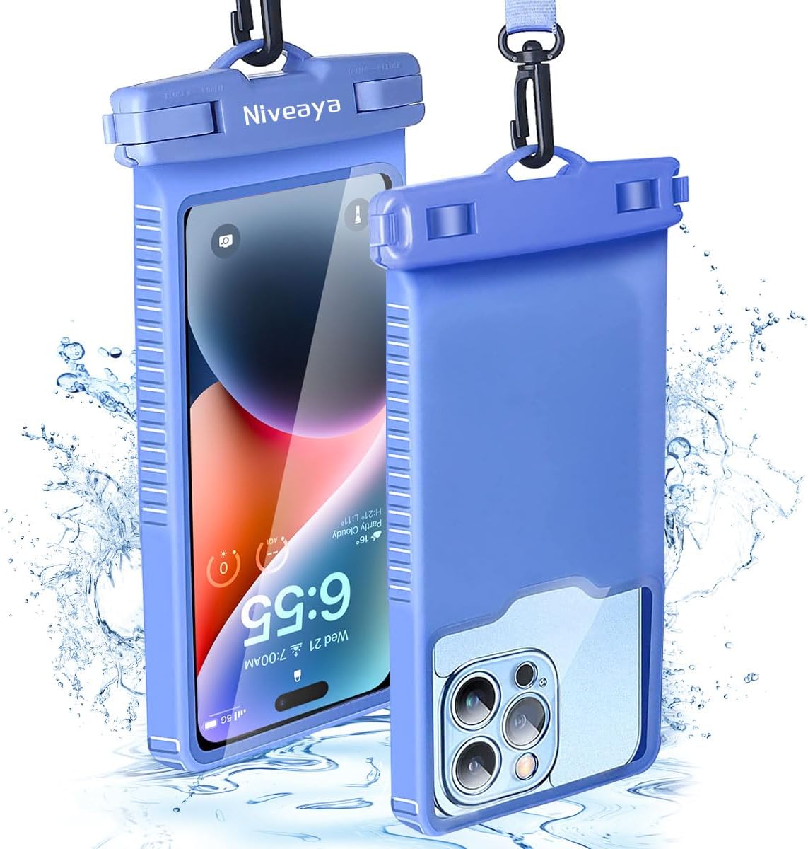 Niveaya IPX8 Waterproof Phone Pouch Case Compatible for iPhone 17 16 15 14 13 12 Pro Max Up to 7", Cruise Ship Essentials Must Haves Dry Bag for Vacation Beach Travel Kayak Accessories - Image 2