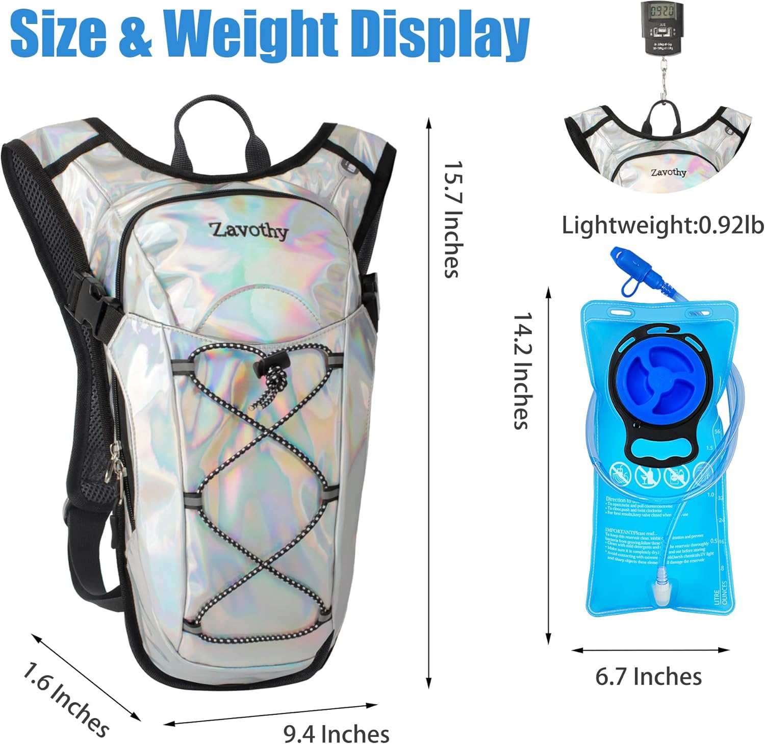Reflective Hydration Backpack, Hydration Pack - Water Backpack with 2L/3L Hydration Bladder, Essential for Festivals - Rave Hydration Pack for Hiking, Running, Cycling, and Festivals - Image 3