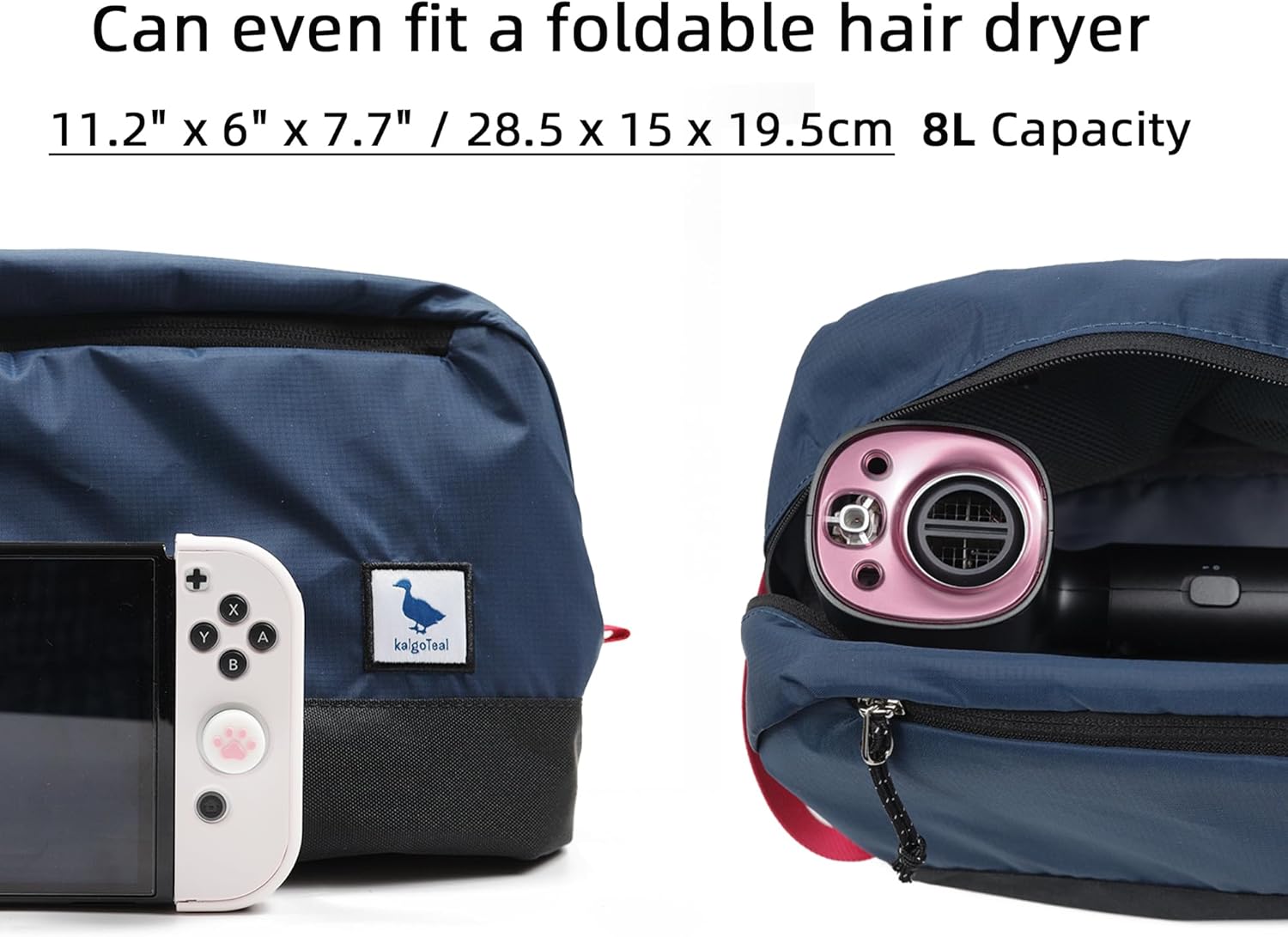 Travel Toiletry Bag 8L, Large Packing Cube with Waterproof TPU Wet/Dry Compartment (03 Blue Abyss) - Image 9