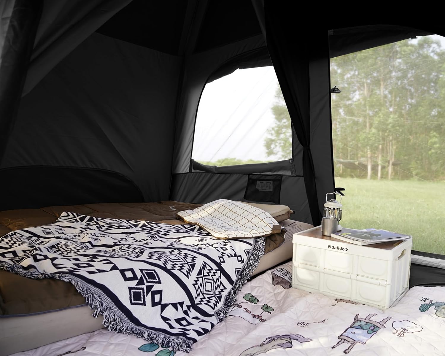Vidalido 4-6 Person Camping Tent with 3 Door 2 Room Large Family Cabin Tents, Double Layer Waterproof Portable Glamping Tent, Big Tents for Outdoor Camping Hiking and Backpacking - Image 3
