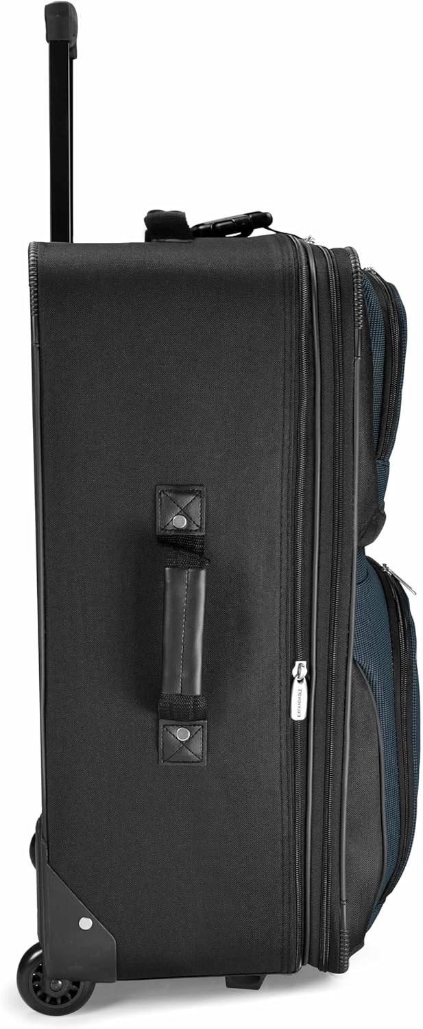 Travel Select Amsterdam 25-Inch Softside Expandable Rolling Upright Luggage, Lightweight 2-Wheel Suitcase with Push-Button Handle, Navy - Image 4