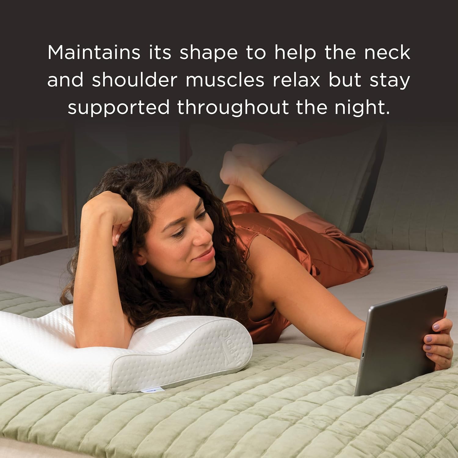 Tempur-Pedic TEMPUR-Ergo Neck Pillow, Large Profile, White - Image 8