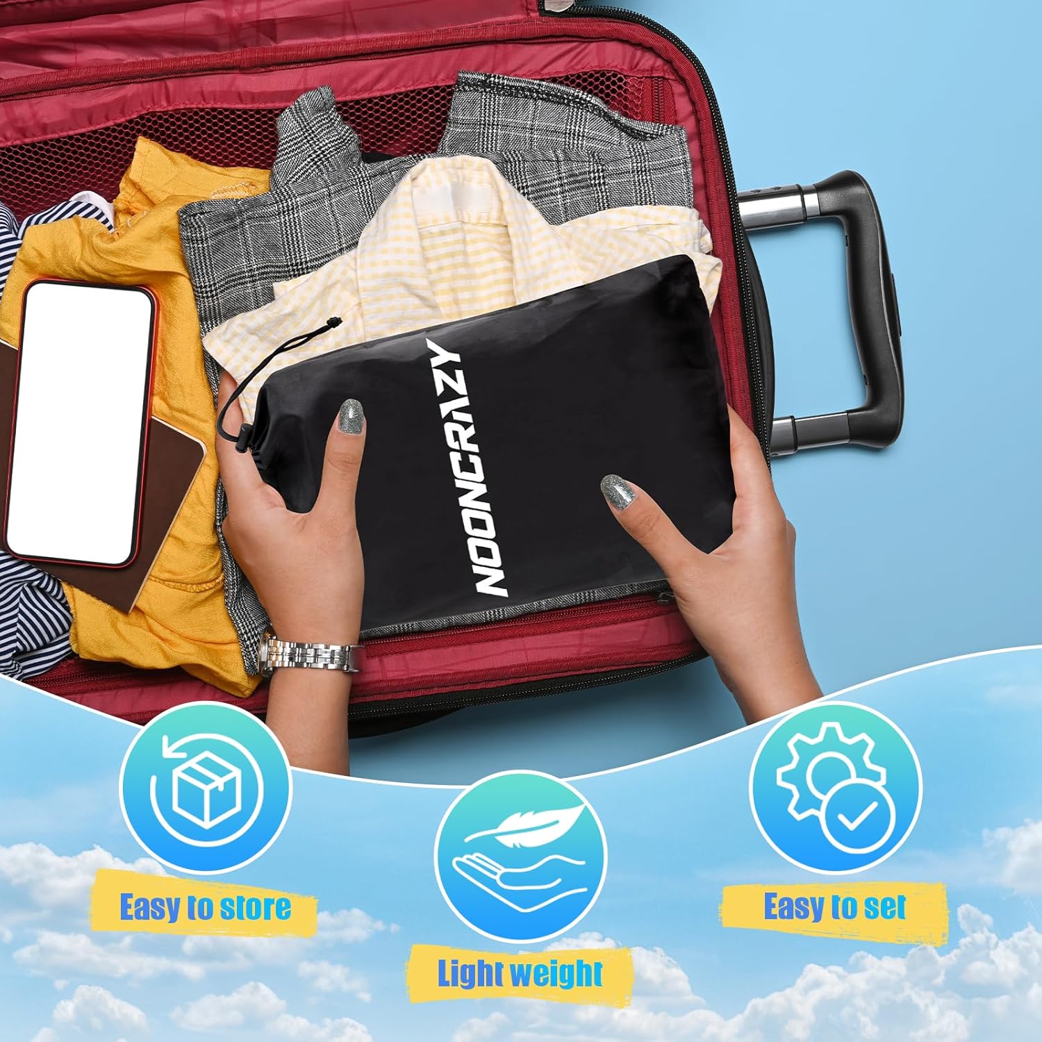 Airplane Foot Hammock, No Collapse Foot Rest for Plane Travel with Extended Adjustment Strap, Portable Desk Foot Hammock with Thickened Foam, Foot Sling Travel Essentials to Relax Your Feet - Image 7