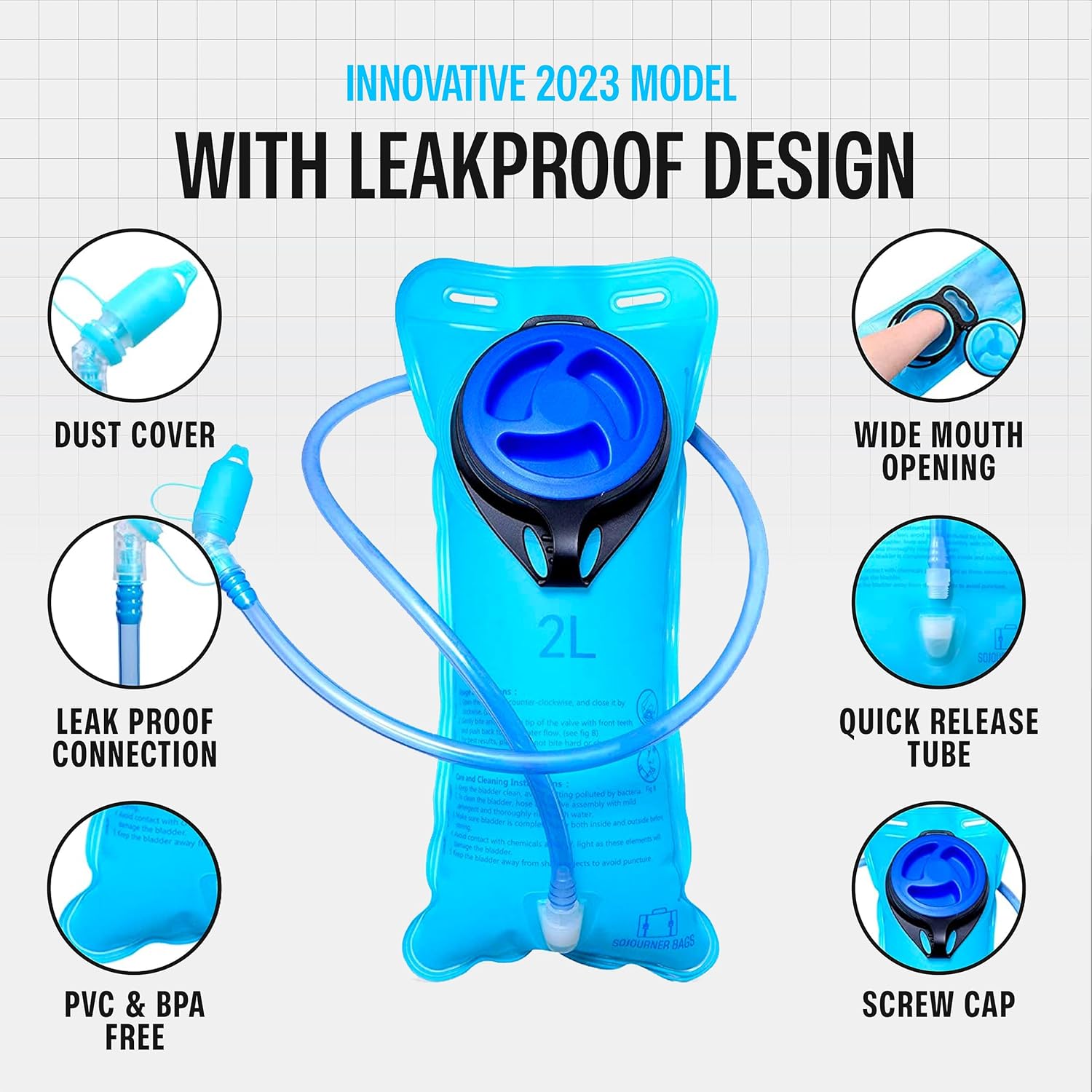 Sojourner Rave Hydration Pack - Hydration Backpack - Hydropack with 2L Bladder - Water Backpack for Festivals, Hiking, Running, Biking and More - Image 7