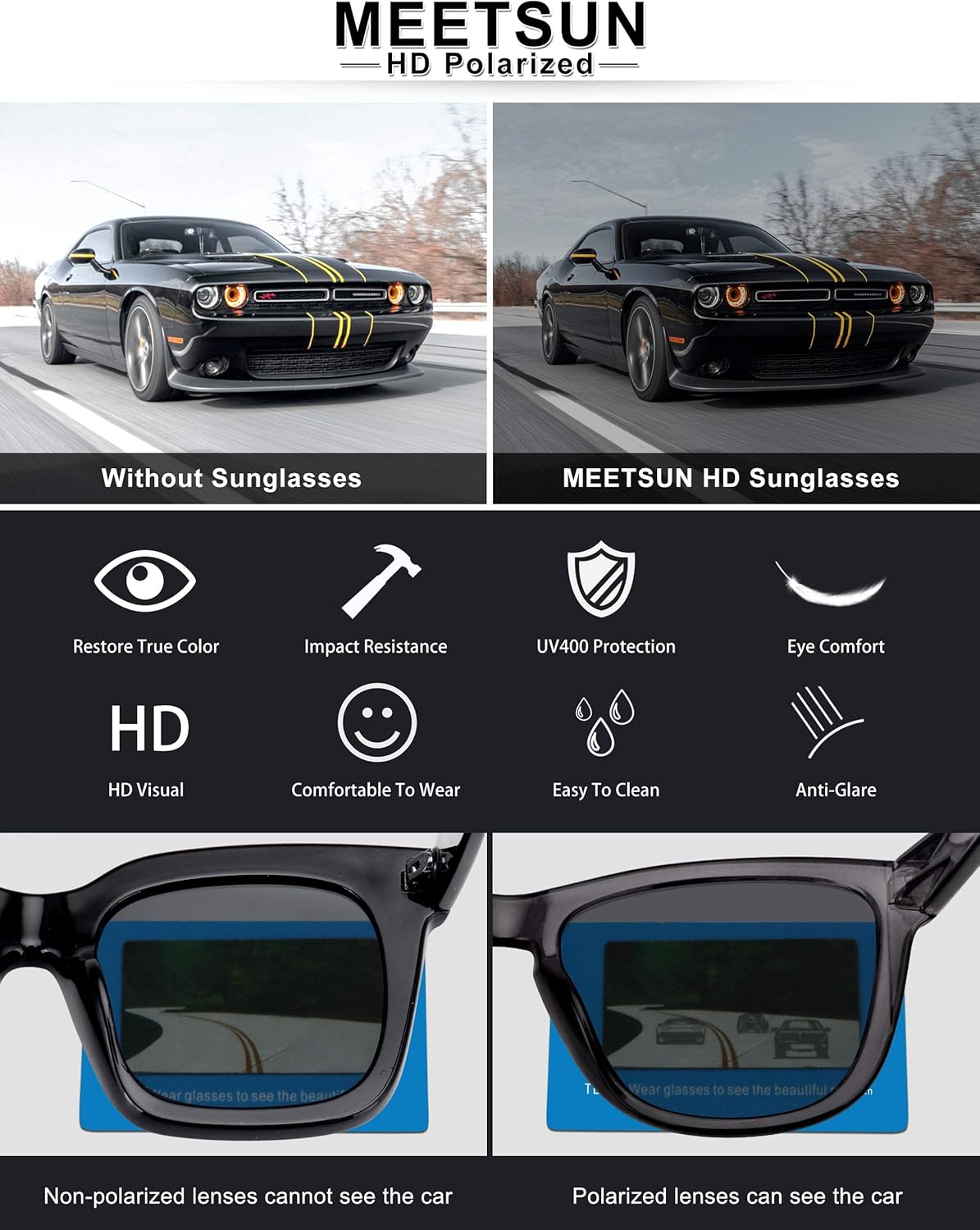 MEETSUN Polarized Sunglasses for Women Men Classic Retro Designer Style Fashion UV400 Protection - Image 9