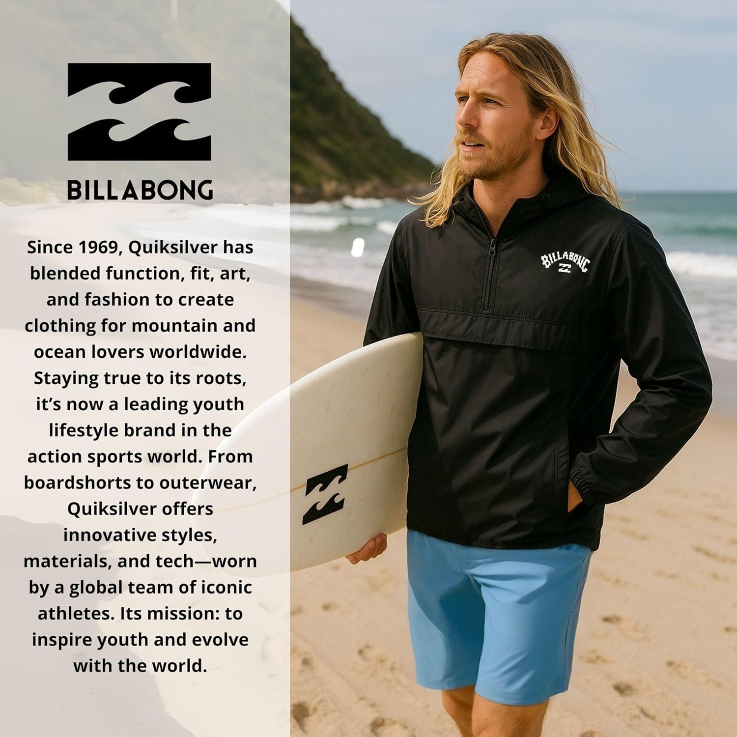 Billabong Big and Tall Rain Jacket - Hoodie Anorak Windbreaker Jacket for Men, Waterproof Water Resistant Raincoat - Image 7