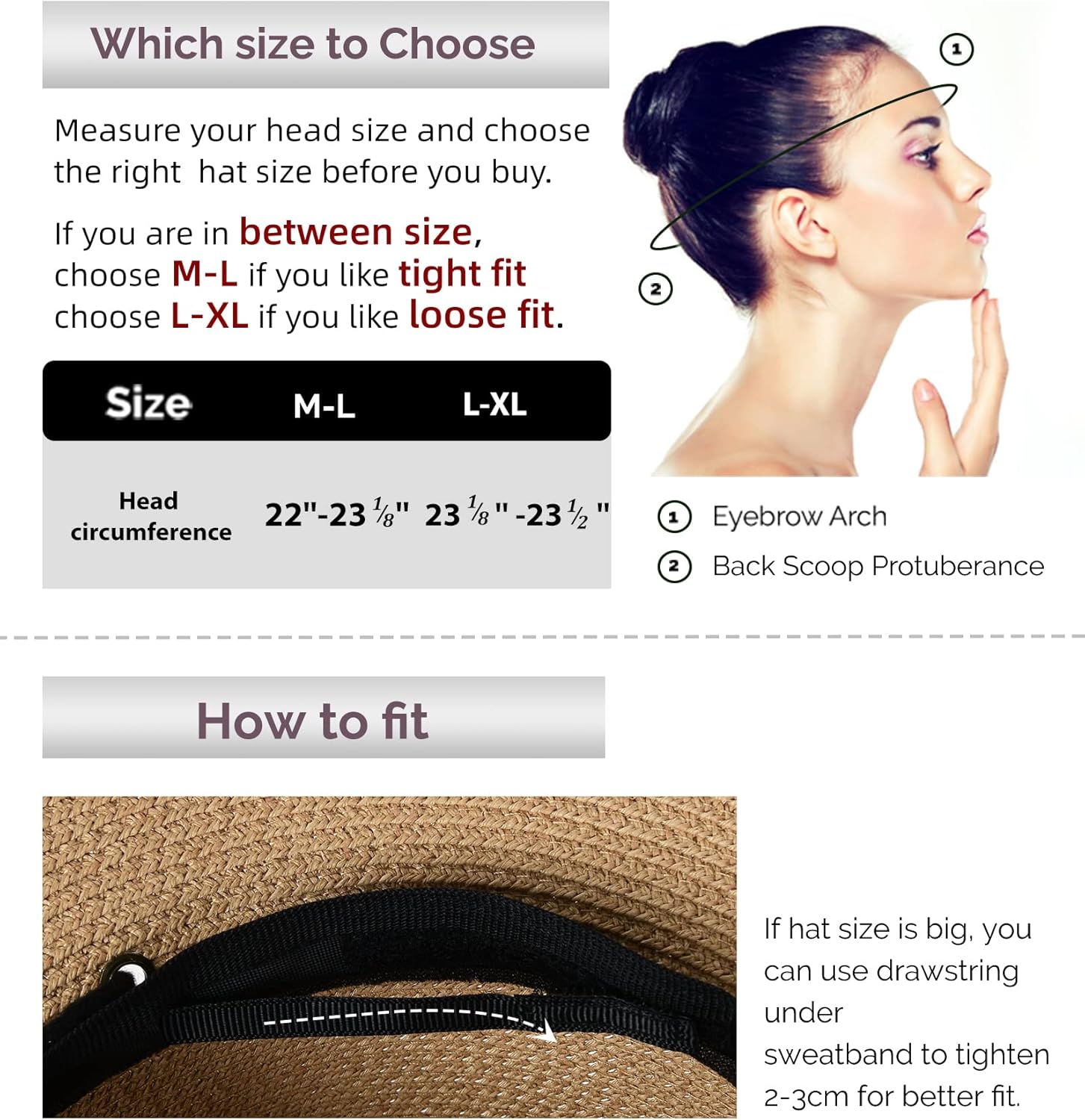 FURTALK Womens Wide Brim Sun Hat with Wind Lanyard UPF Summer Straw Sun Hats for Women - Image 4