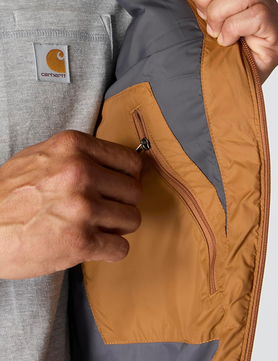 Carhartt Men's Rain Defender® Relaxed Fit Lightweight Insulated Hooded Jacket - Image 7
