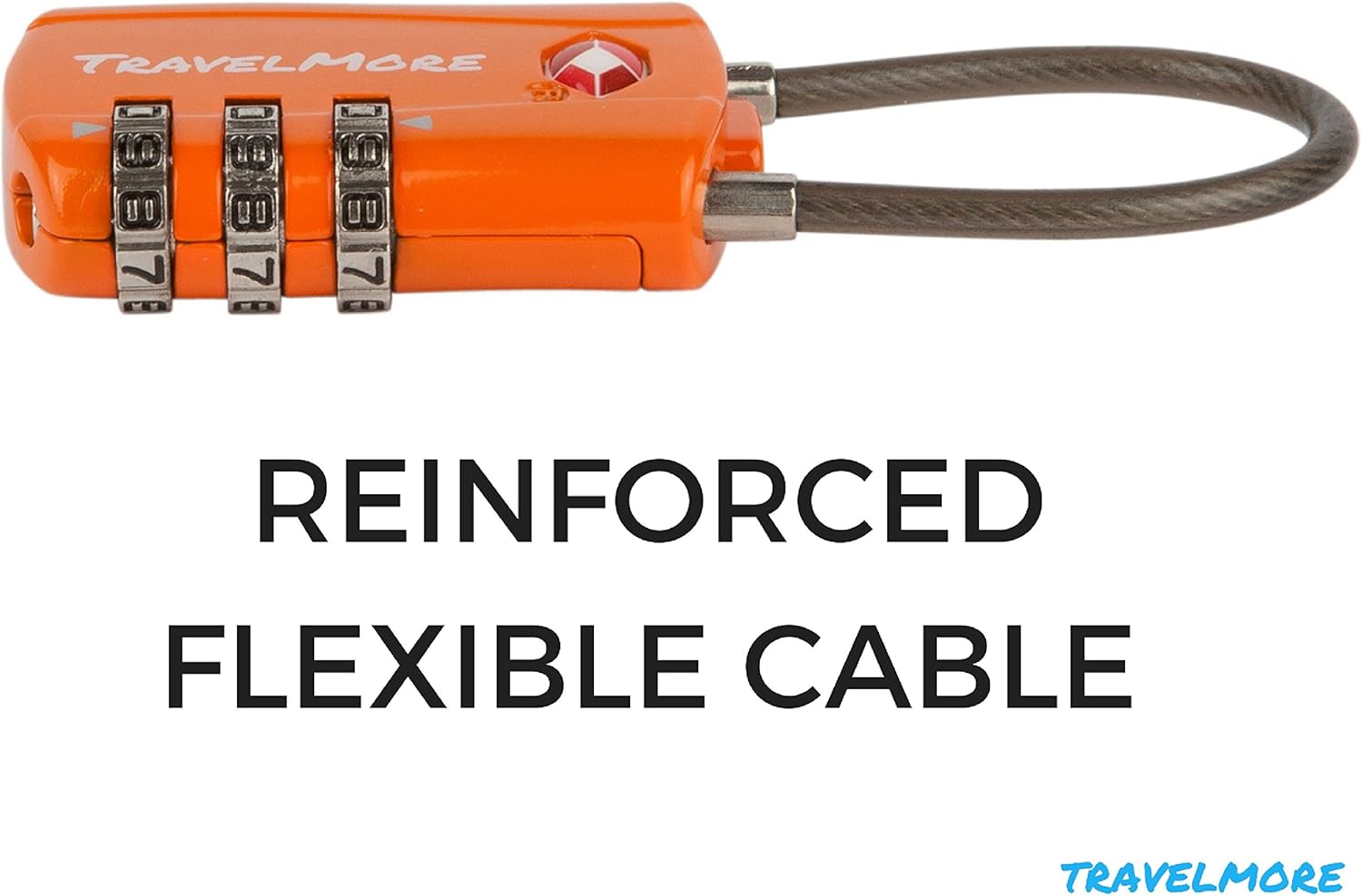 TravelMore 10 Pack TSA Approved Travel Combination Cable Luggage Locks for Suitcases - Orange - Image 5
