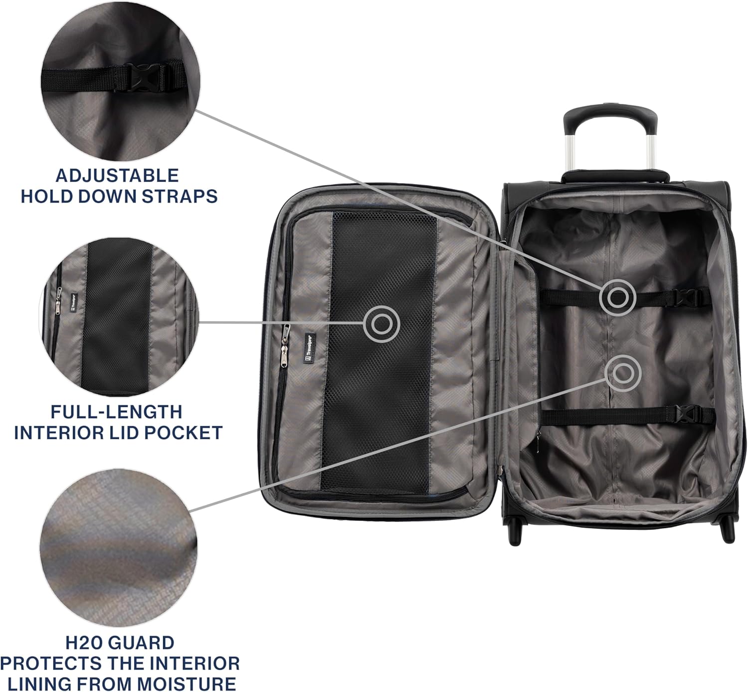 Travelpro Tourlite Softside 21" Expandable Luggage with 4 Spinner Wheels, Lightweight Suitcase, Carry-On, Black - Image 8
