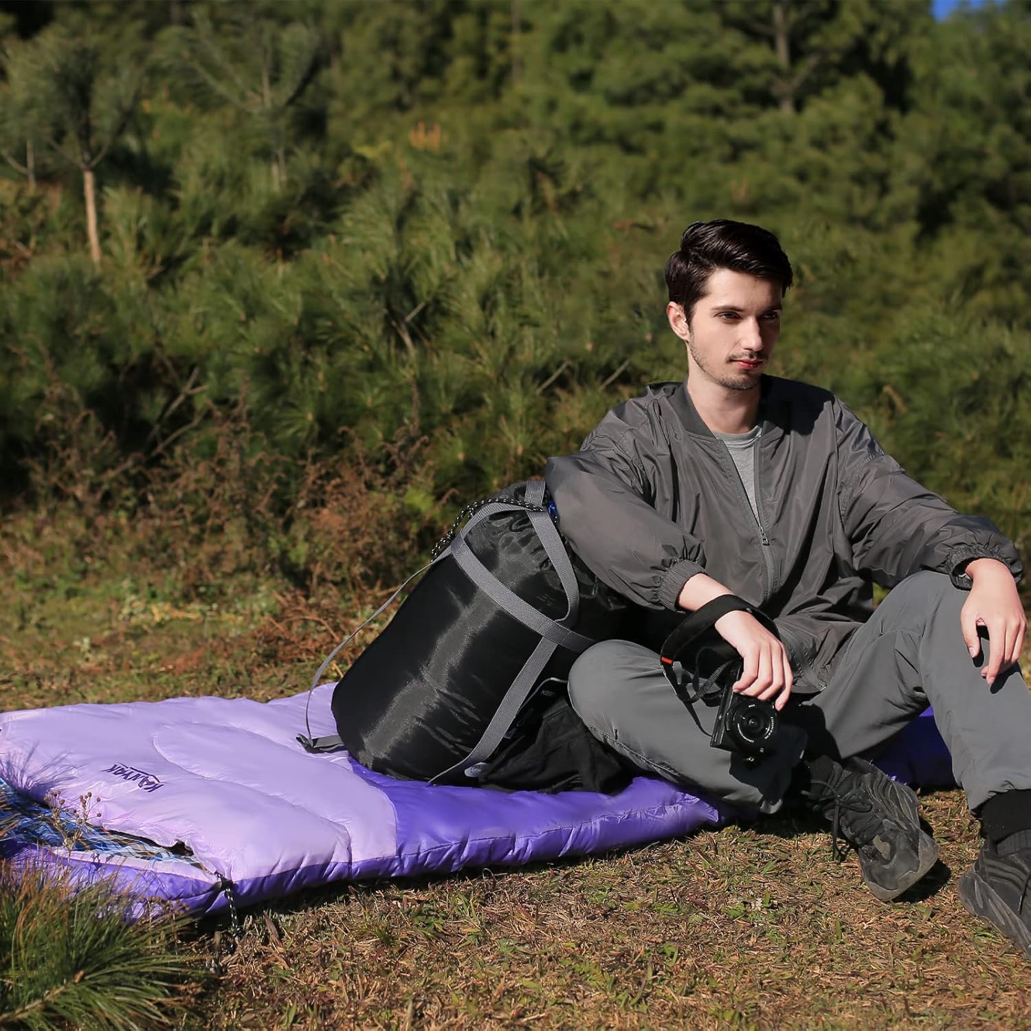 Camping Sleeping Bag, 32℉ Sleeping Bags for Adults Kids Teens Cold Weather Warm Sleeping Bag Winter for 3-4 Season Camping, Camping Gear Equipment, Traveling, and Outdoors - Image 8