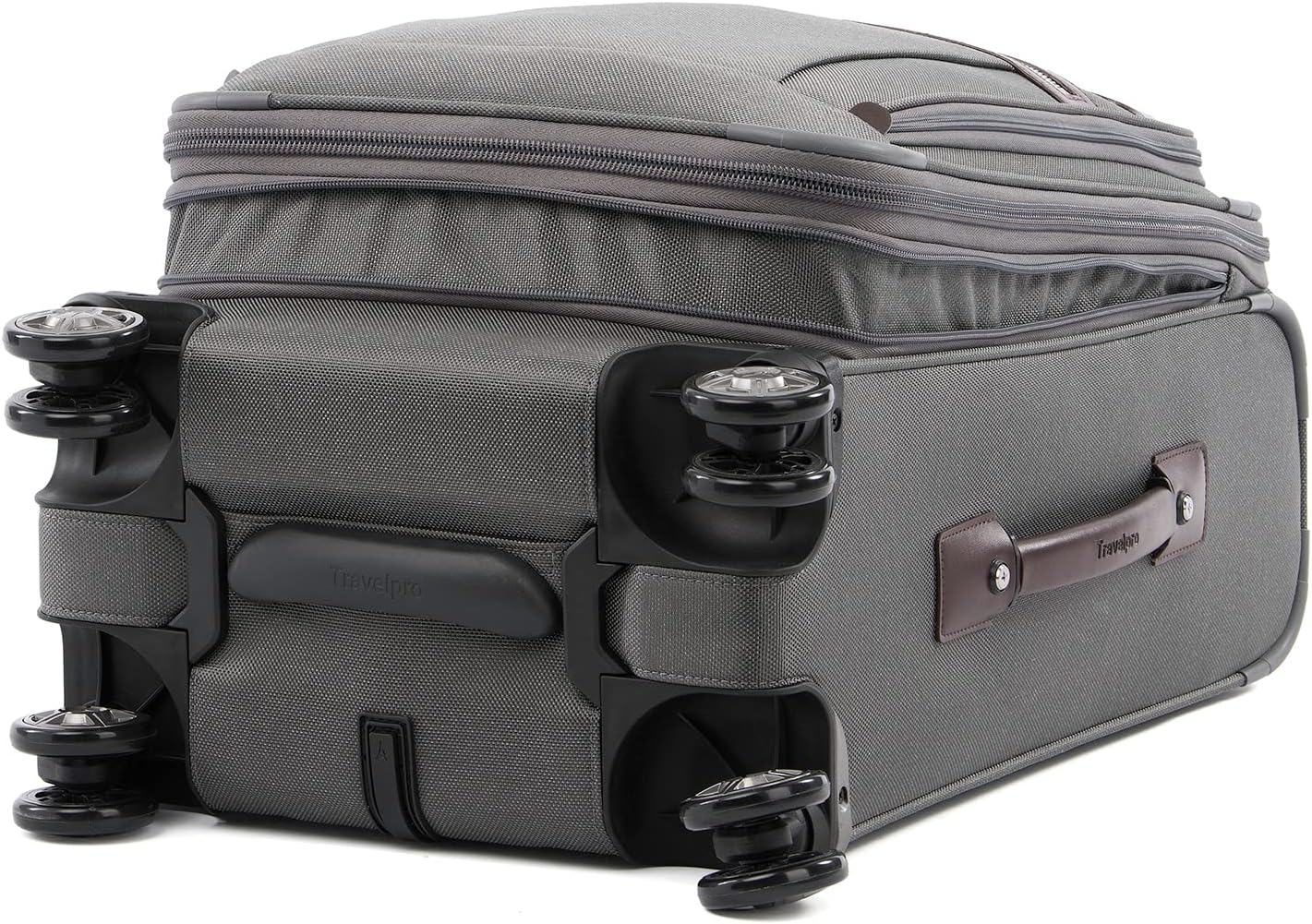 Travelpro Platinum Elite Softside Expandable Carry on Luggage, 8 Wheel Spinner Suitcase, USB Port, Suiter, Men and Women, Vintage Grey, Carry On 21-Inch - Image 8