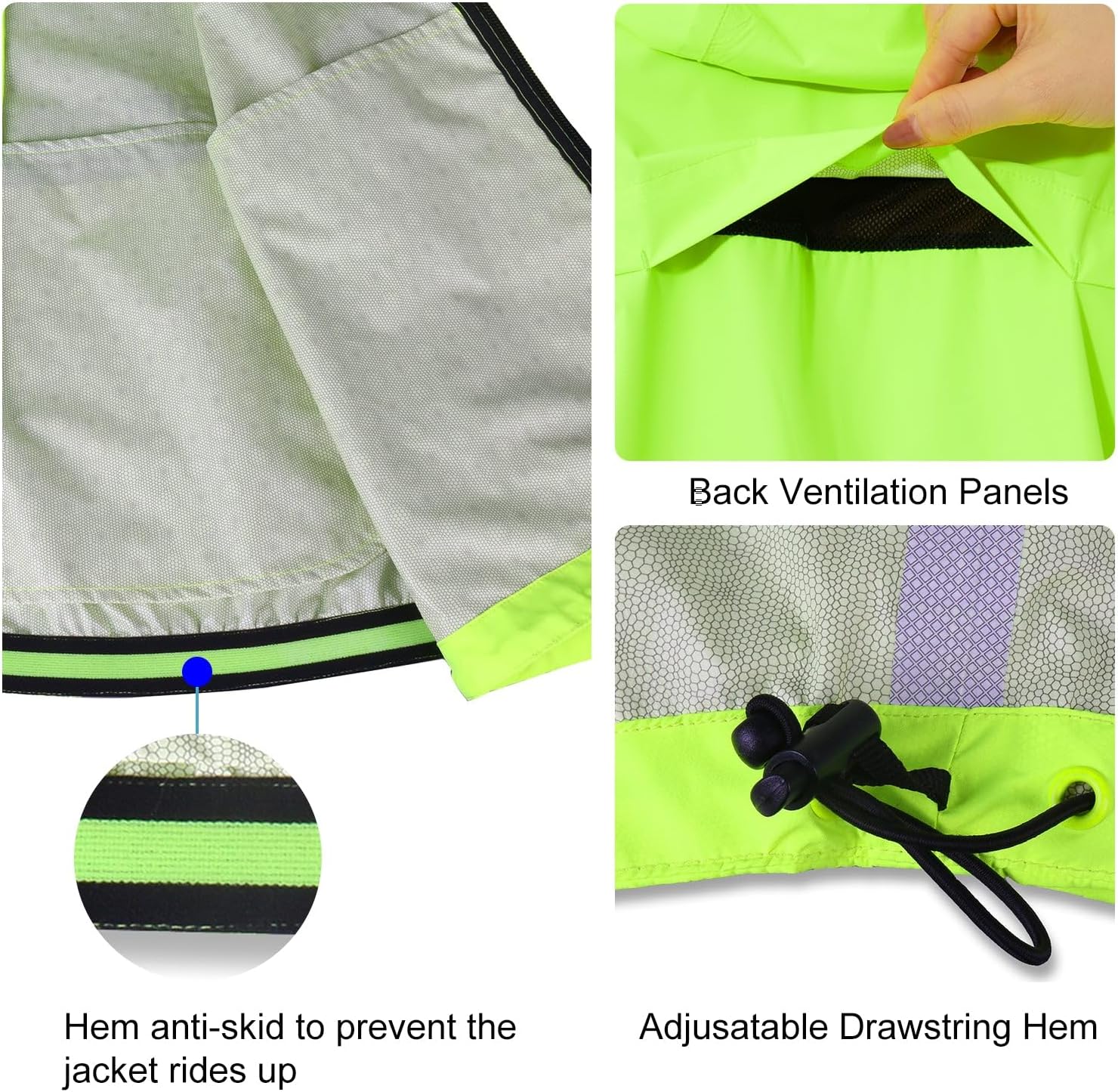 baleaf Men's Rain Jacket Waterproof Windbreaker Raincoat Running Cycling Hiking Gear Hood Lightweight Reflective Packable - Image 4
