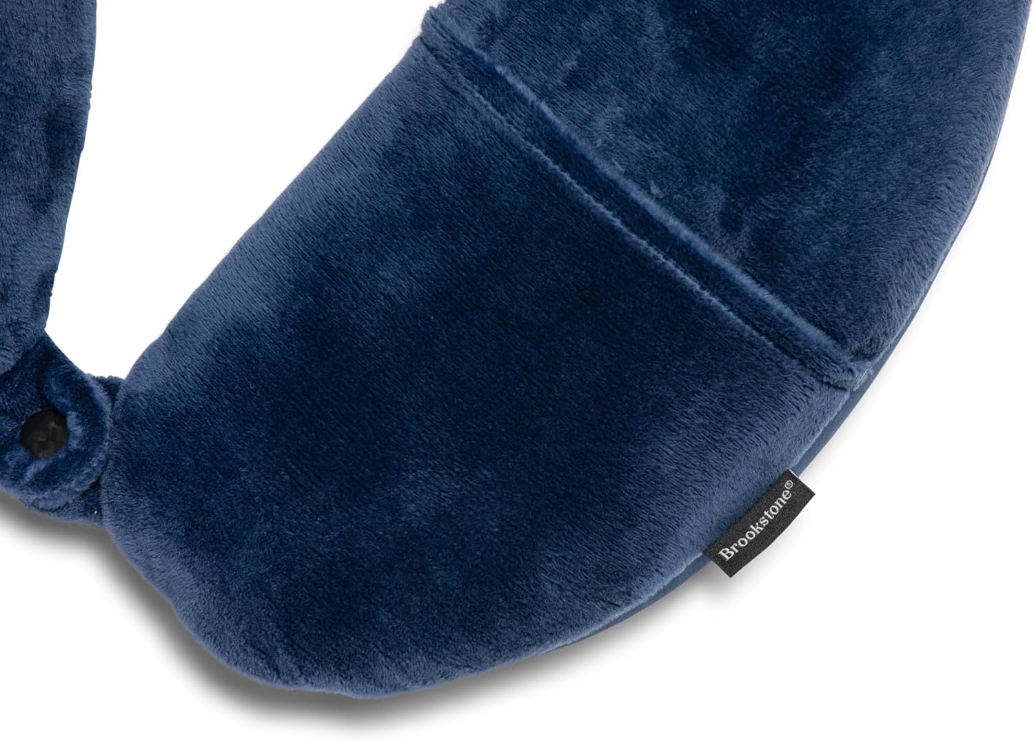 Brookstone Microbead Travel Head and Neck Pillow Lightweight and Plush with Phone or Headphone Pocket, Blue - Image 4