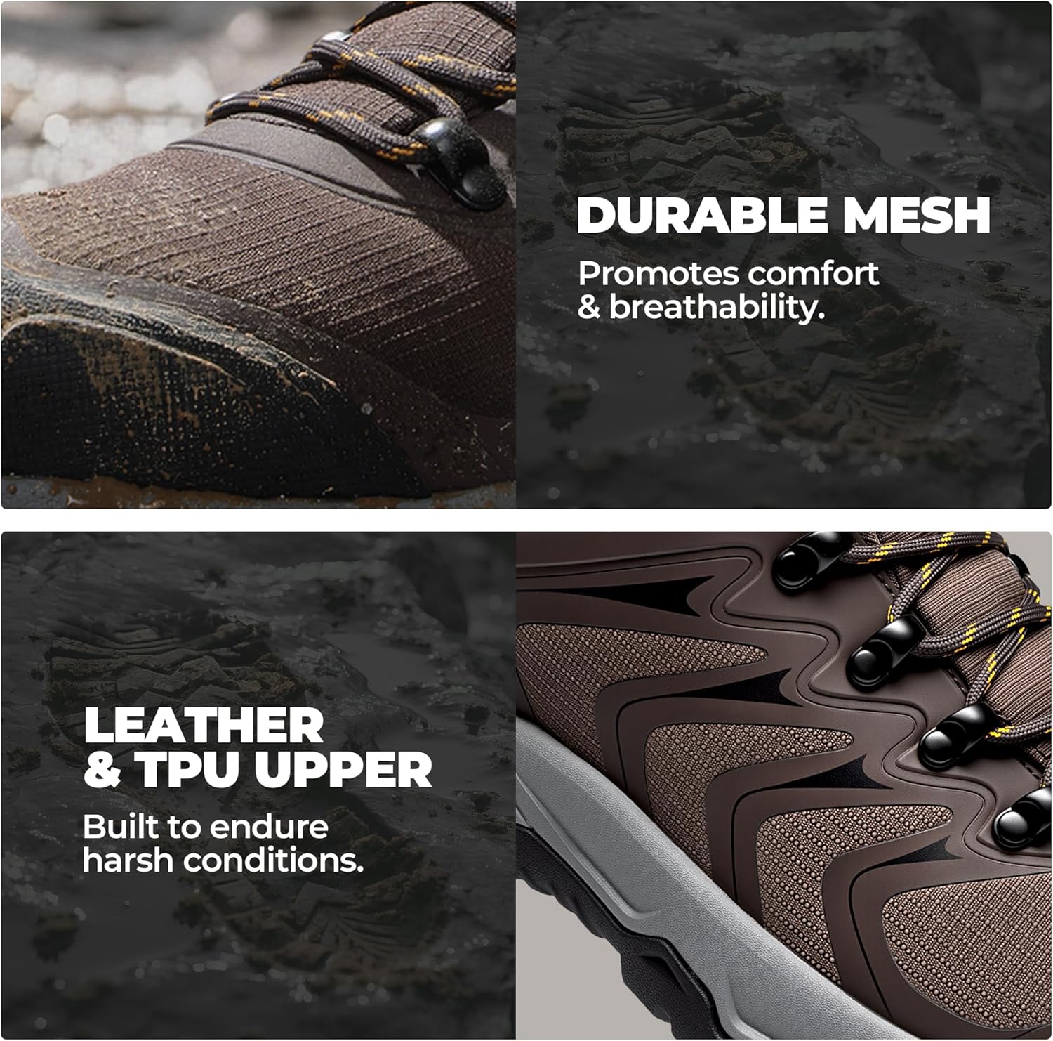 NORTIV 8 Men's Waterproof PRO Hiking Boots Outdoor Lightweight Non-Slip Arch Support Trekking Camping Ankle Boots Armadillo Update - Image 8
