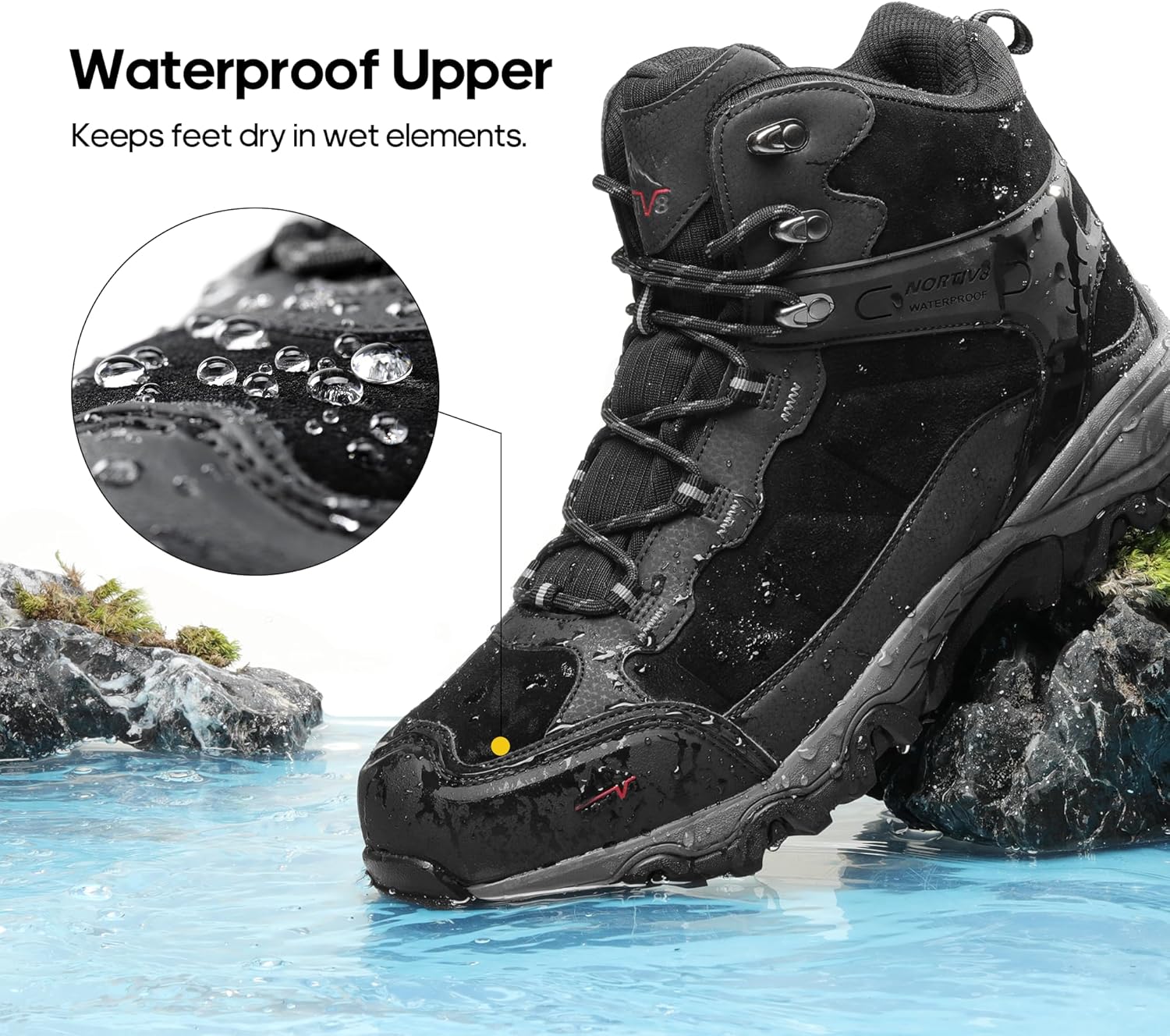 NORTIV 8 Men's Waterproof Hiking Boots Outdoor Mid Trekking Lightweight Mountaineering Shoes Paladin - Image 7