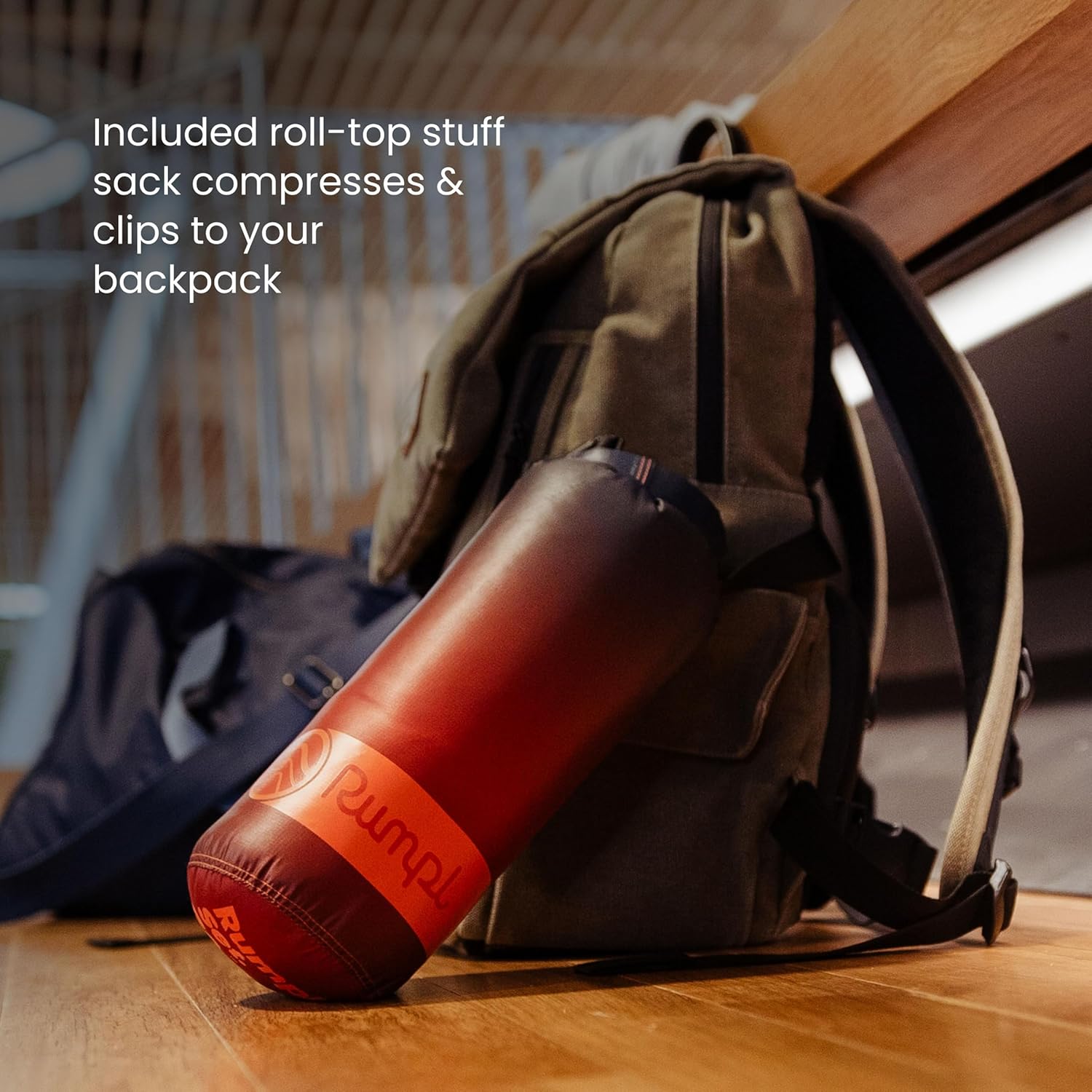 Rumpl Travel Puffy Blanket, Ultra-Packable Travel-Size Warmth and Comfort, Deepfoam Fade - Image 7