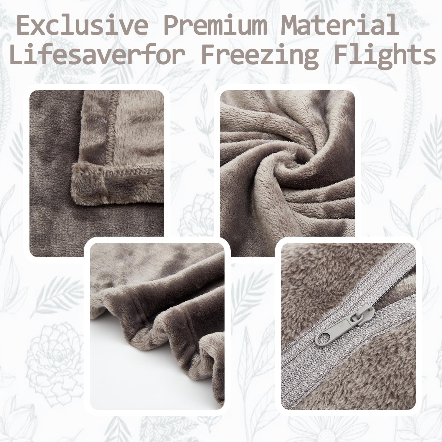 Travel Blanket Pillow, Premium 2 in 1 Flannel Airplane Blanket Compact for Travel,Office, Home,Travel Essentials Accessories for Plane and Car,Compact Office Blanket (Gray) - Image 4