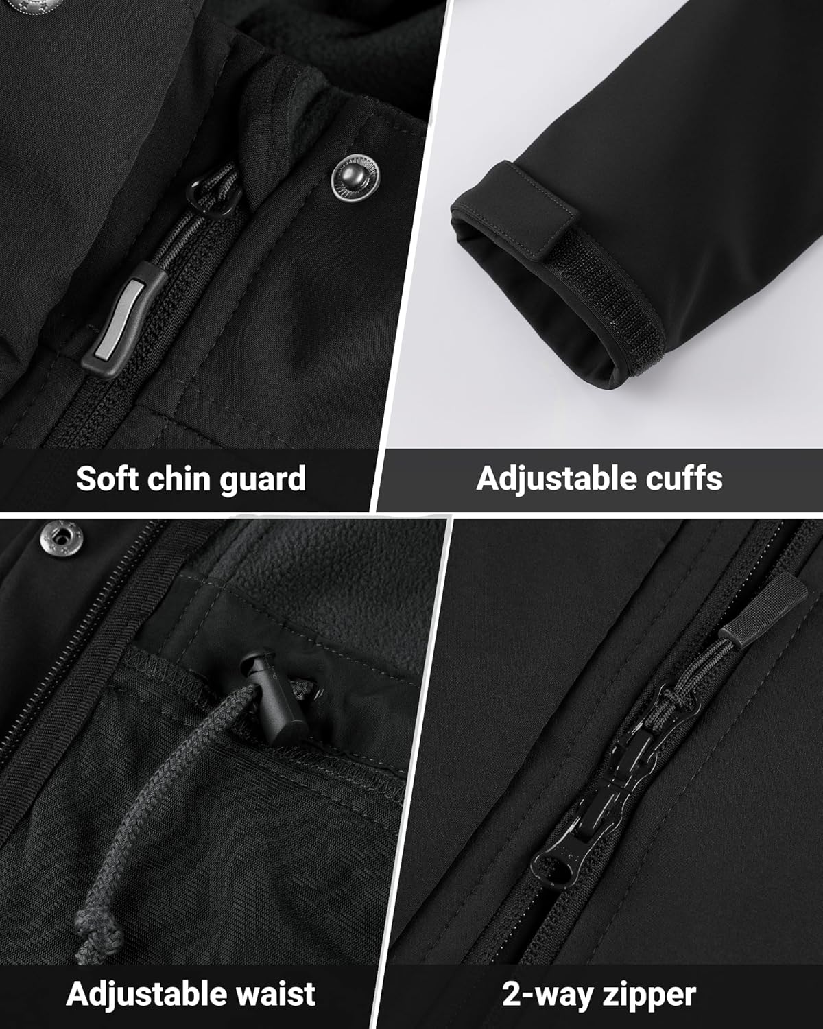 Outdoor Ventures Women's Lightweight Waterproof Fleece Lined Hooded Softshell Rain Jacket, Warm Windbreaker Long Coat - Image 5