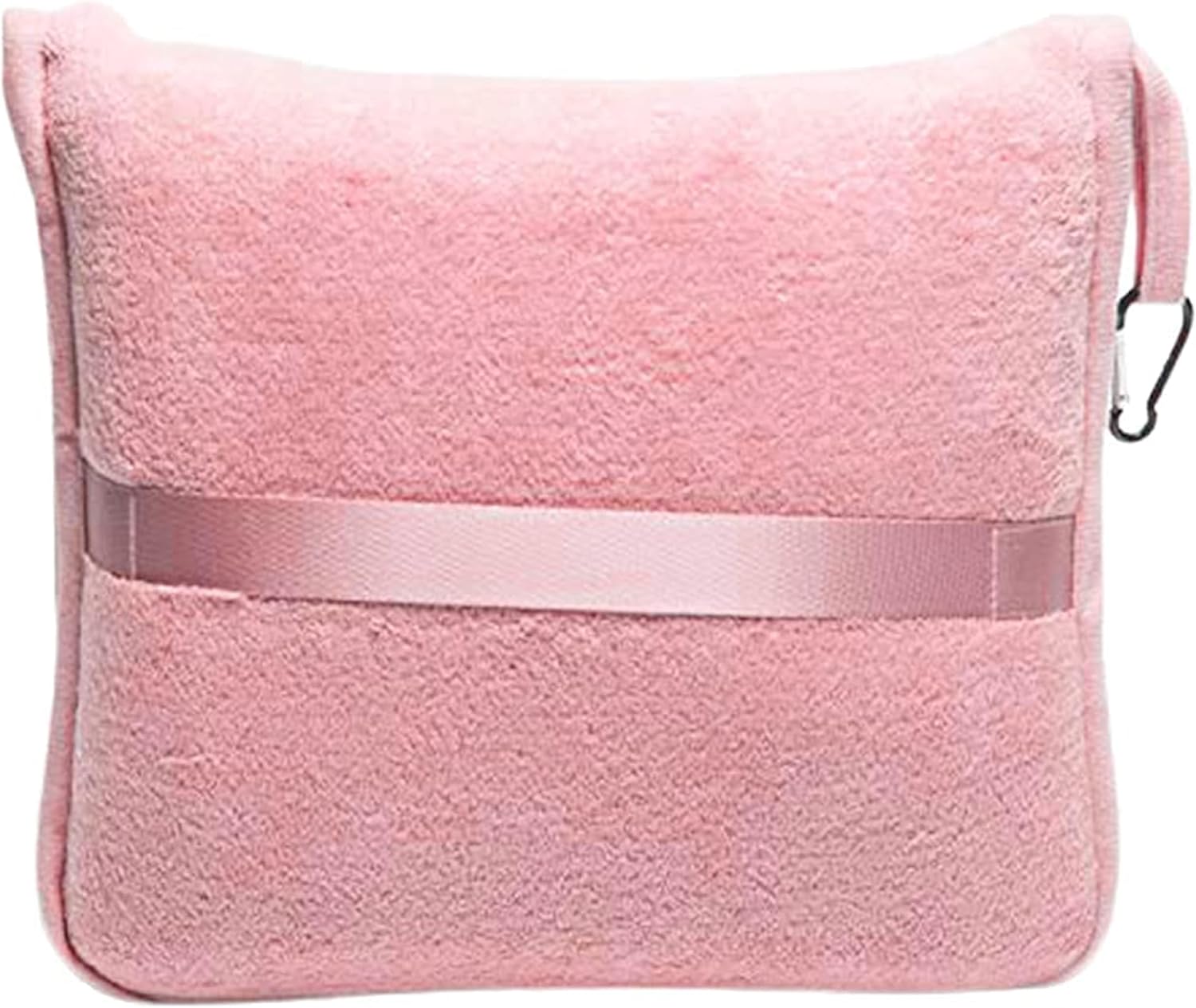 BlueHills Premium Soft Travel Blanket Pillow Airplane Blanket in Soft Bag case with Hand Luggage Belt and Carabiner Compact Pack Large Cozy Portable for Plane Car Train Transit Light Pink T020 - Image 9