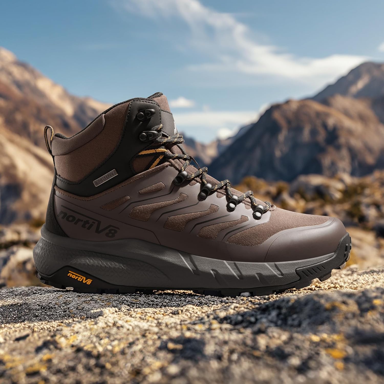 NORTIV 8 Men's Lightweight Hiking Boots Waterproof Breathable Outdoor Trekking Camping Ankle Boots Fern - Image 9