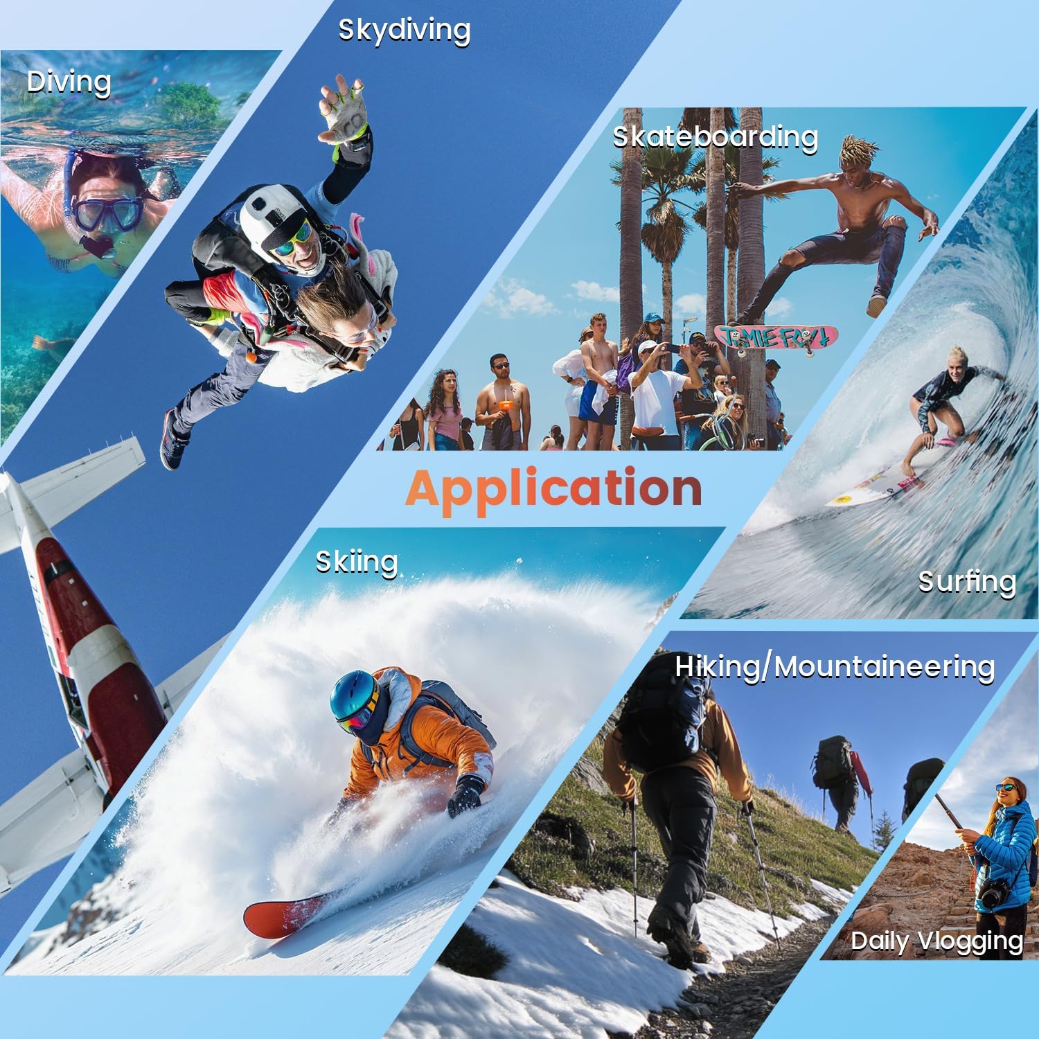 4K 60FPS 48MP WiFi Action Camera with Touch Screen, 50FT Underwater Waterproof Camera, No Case Needed, EIS Motorcycle Camera, 8X Zoom, 64GB Card, Remote Control, Batteries & Mounting Kits - Image 8