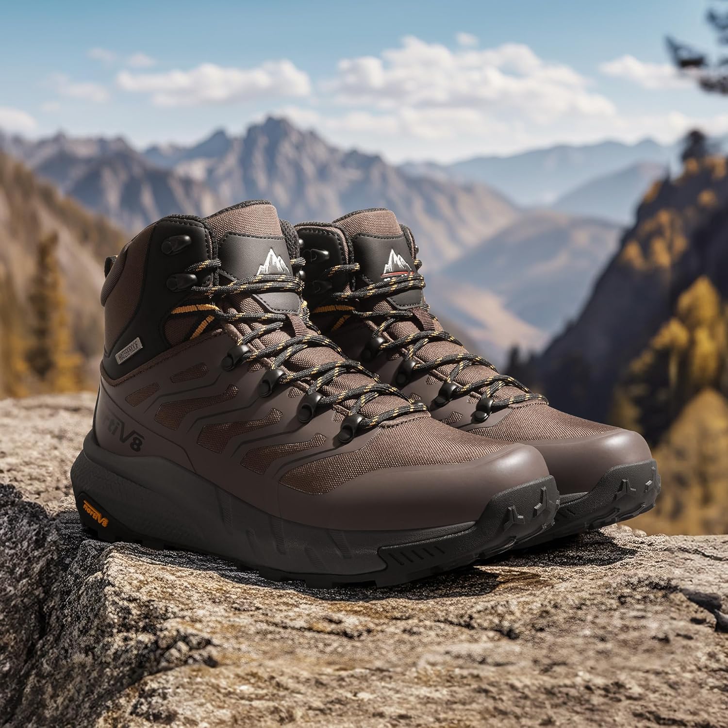 NORTIV 8 Men's Lightweight Hiking Boots Waterproof Breathable Outdoor Trekking Camping Ankle Boots Fern - Image 8