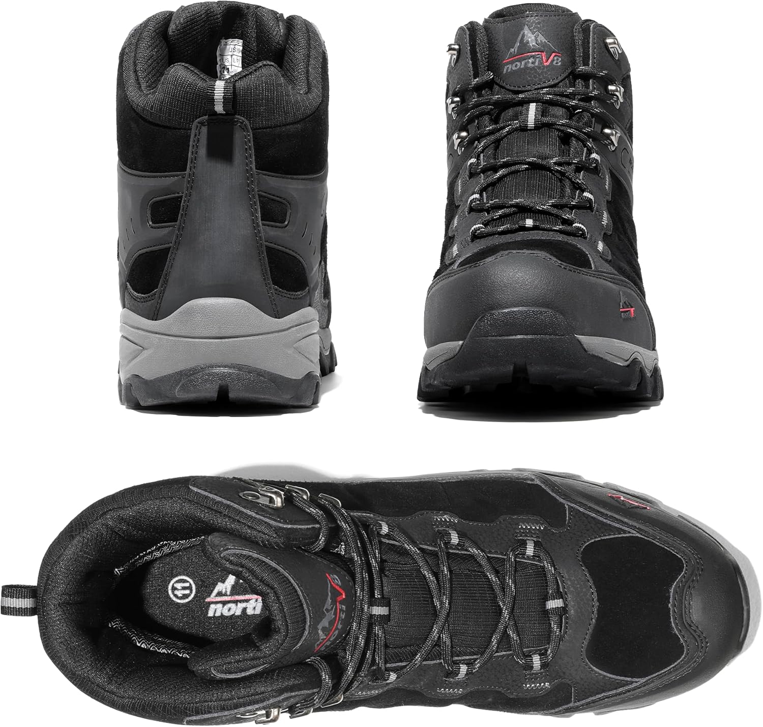 NORTIV 8 Men's Waterproof Hiking Boots Outdoor Mid Trekking Lightweight Mountaineering Shoes Paladin - Image 5