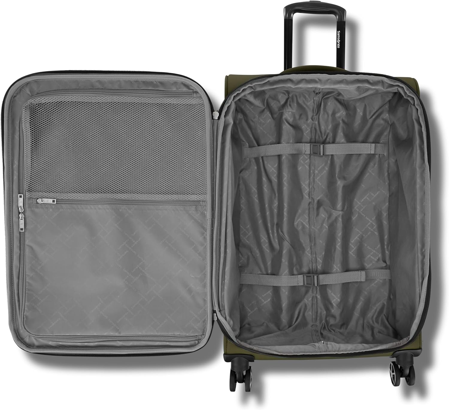 Samsonite Saire LTE Softside Expandable Luggage with Spinner Wheels, Olive Green, 2-Piece Set (Carry-on/Medium) - Image 4