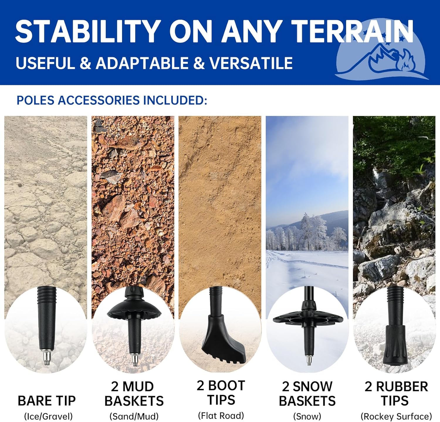 Collapsible Trekking Poles for Hiking 2 Pack - Adjustable Aluminum Hiking Poles, Lightweight Walking Sticks for Women, Men, Seniors, Kids, Trekking Sticks for Backpacking by Underwood Aggregator - Image 7