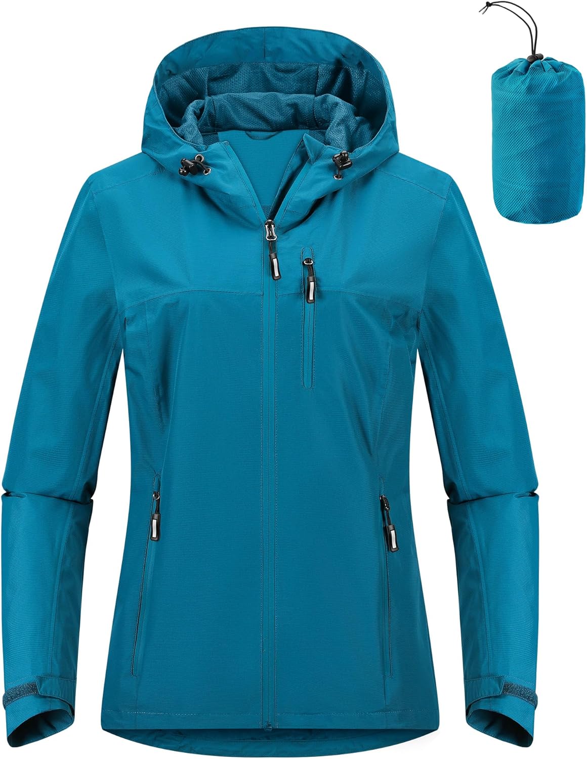 Outdoor Ventures Packable Rain Jacket Women Lightweight Waterproof Raincoat with Hood Cycling Bike Jacket - Image 2