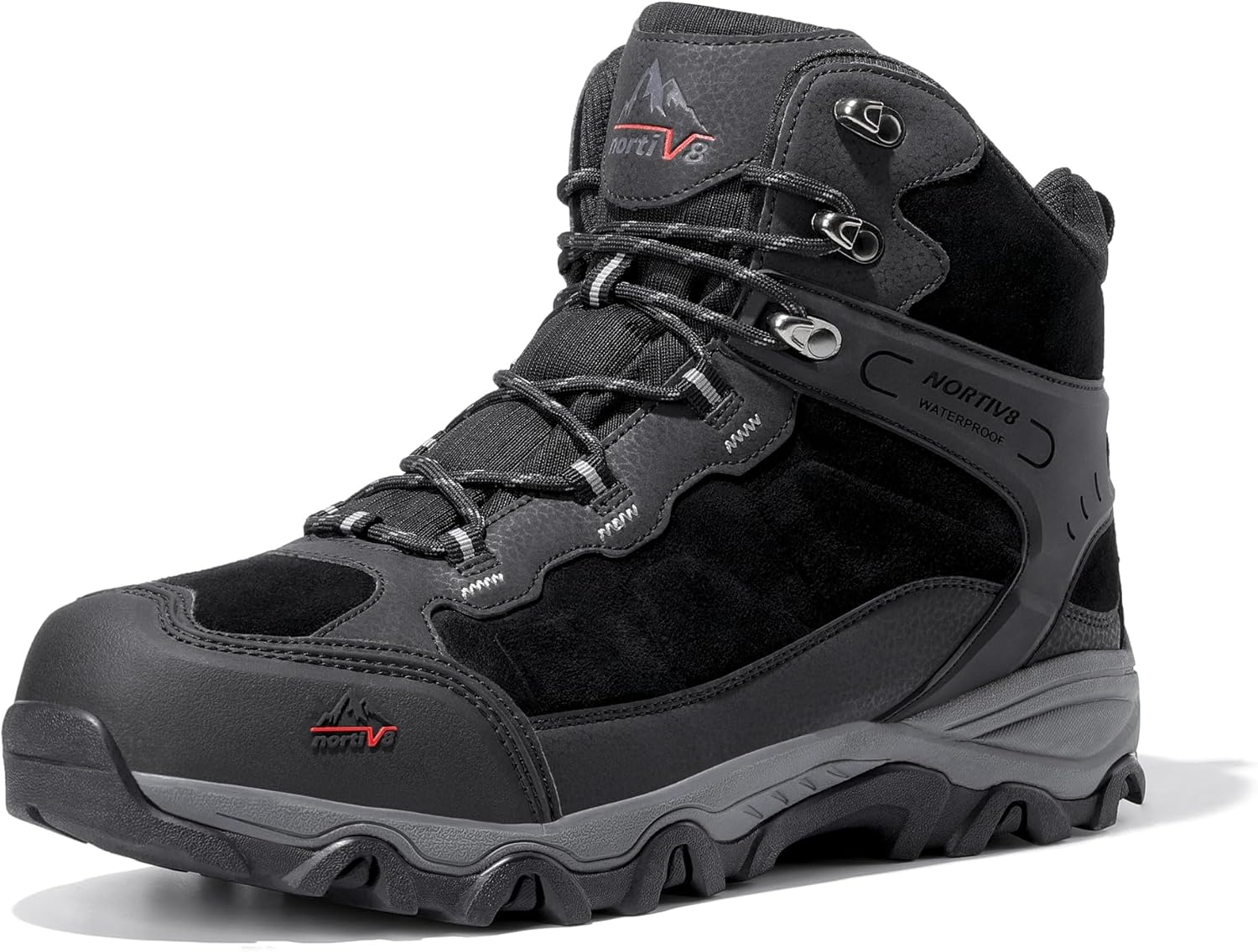 NORTIV 8 Men's Waterproof Hiking Boots Outdoor Mid Trekking Lightweight Mountaineering Shoes Paladin - Image 2