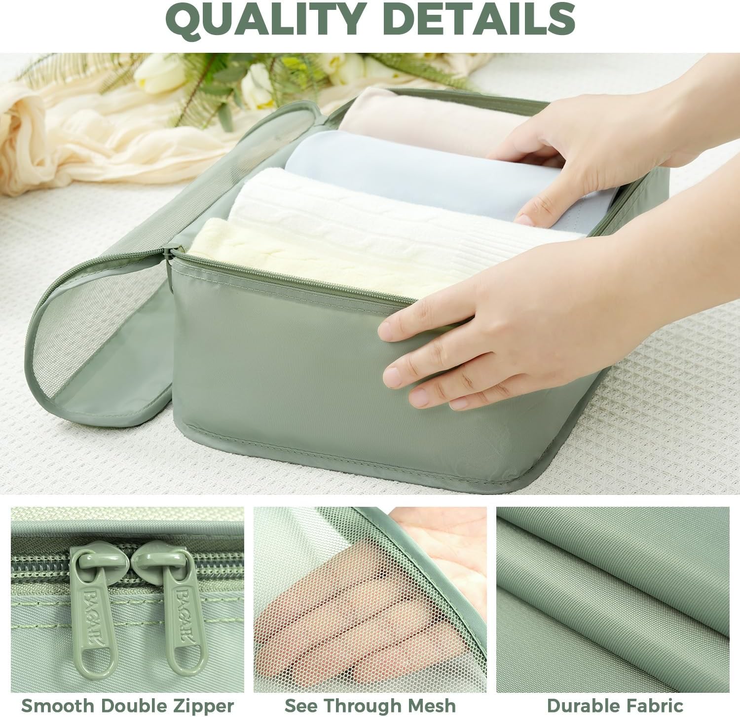 BAGAIL 9 Set Packing Cubes Luggage Packing Organizers for Travel Accessories - Image 7