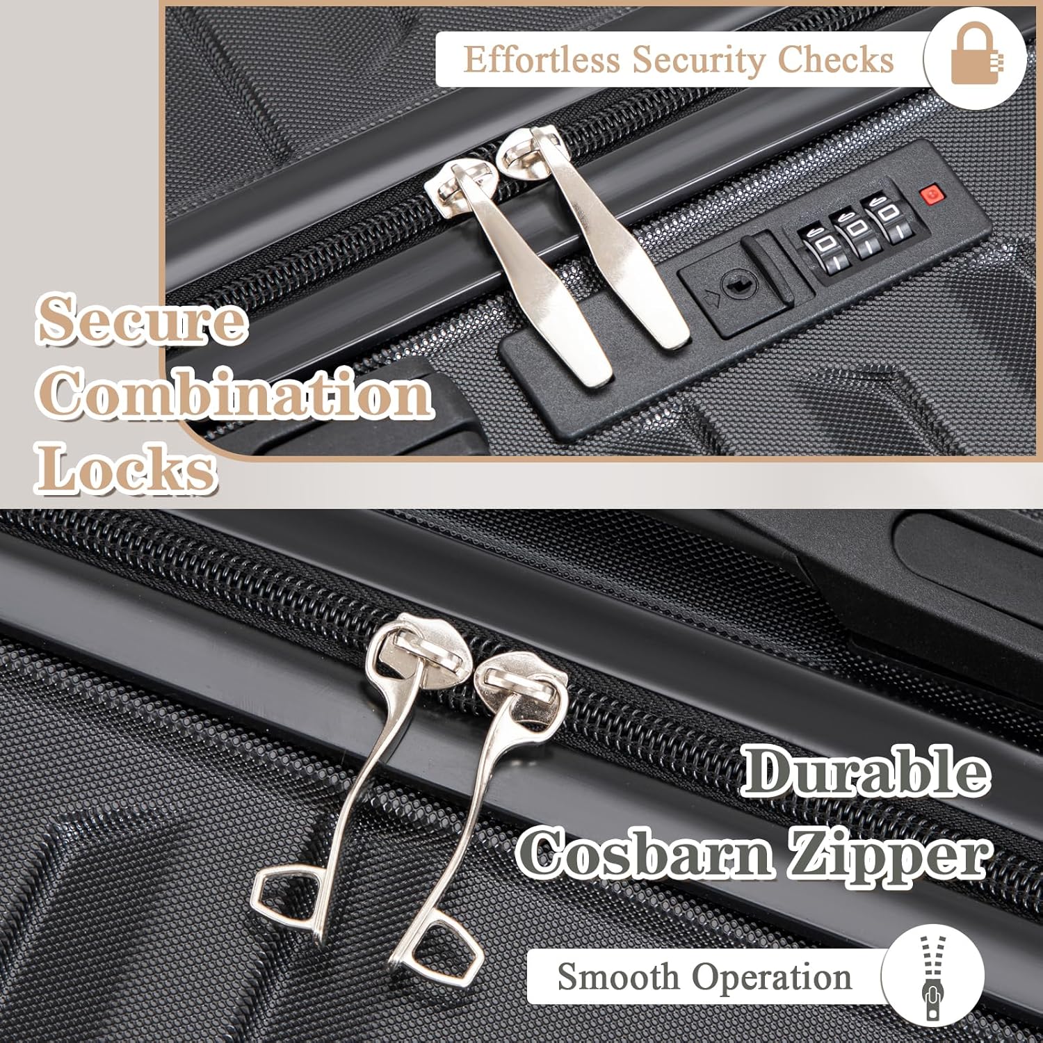 Luggage Sets 5 Piece Suitcases with Wheels, Suitcase Set ABS Hard Case Luggage with Spinner Wheels Durable Travel Luggage - Image 5