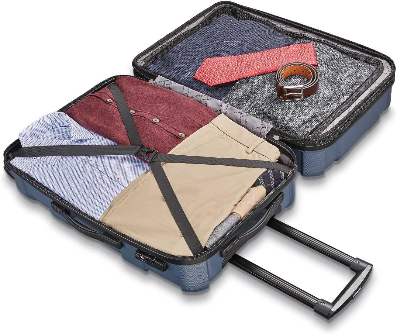 Samsonite Centric Hardside Expandable Luggage with Spinner Wheels, Blue Slate, Checked-Large 28-Inch - Image 4