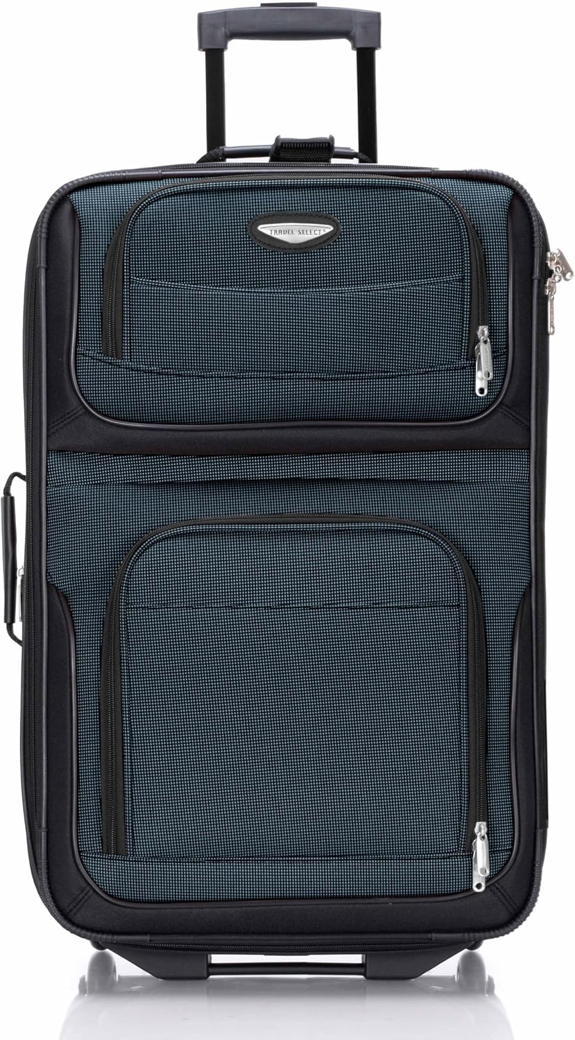 Travel Select Amsterdam 25-Inch Softside Expandable Rolling Upright Luggage, Lightweight 2-Wheel Suitcase with Push-Button Handle, Navy - Image 3