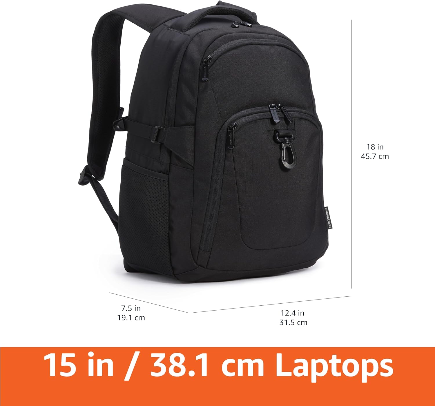 Amazon Basics Travel Laptop Backpack for 15.6 inch Laptop, Black - Image 5