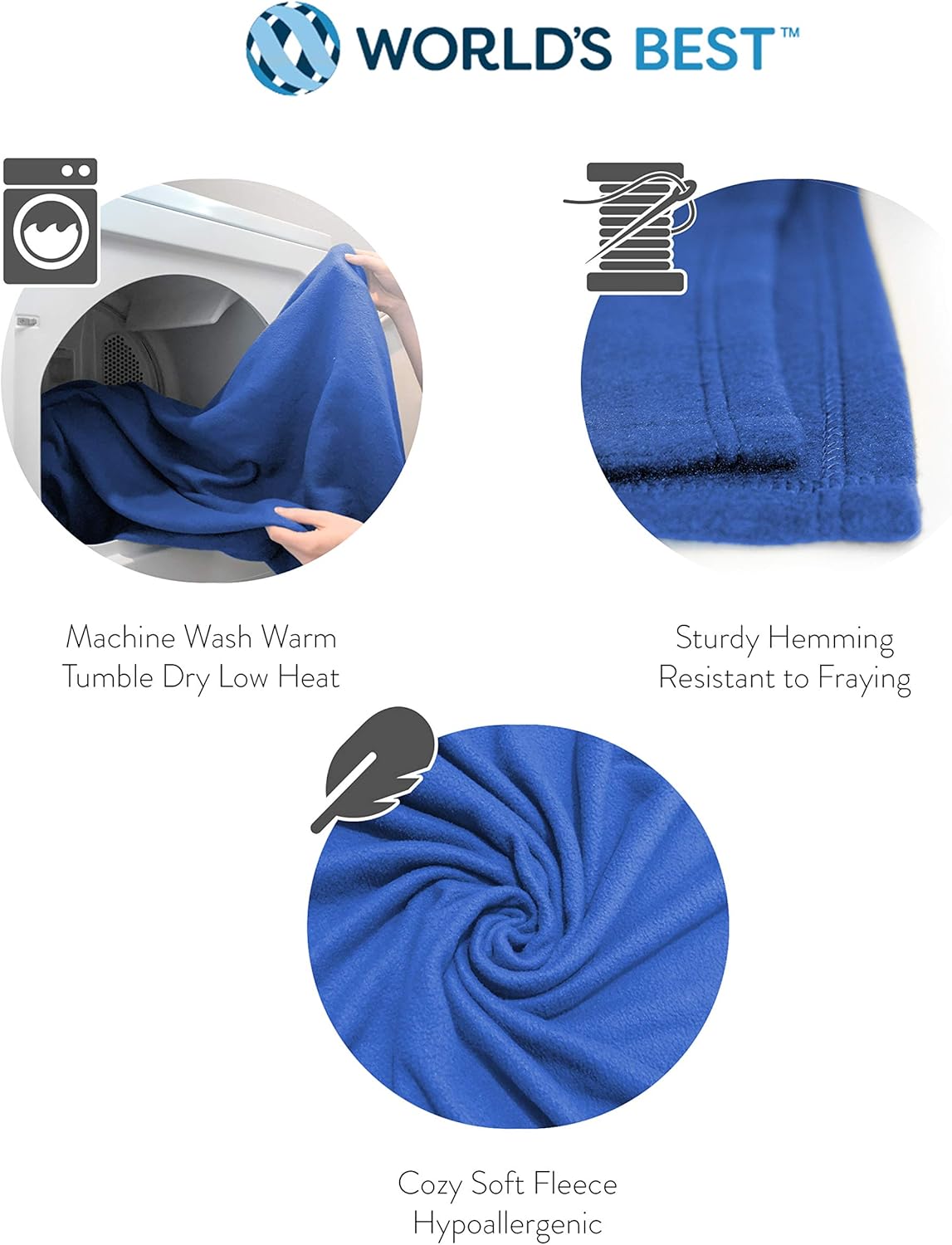 Cozy-Soft Microfleece Travel Blanket, 50x60 Inch, Lightweight, Compact, Perfect for Airplane and Car, Royal Blue - Image 8