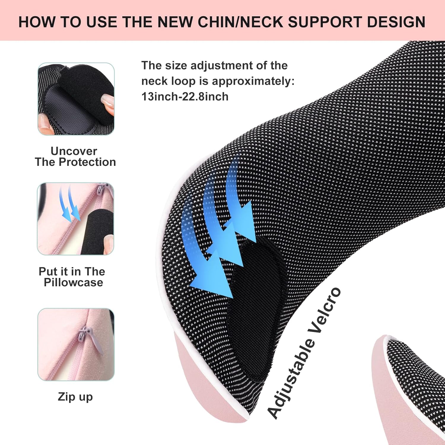 Travel Pillow,Neck Pillow Memory Foam 360 Degree Support Pillows,Travel Neck Pillow Comes with Eye Masks,Earplugs,Ideal Accessory for Airplanes Offices and Cars (Pink) - Image 5