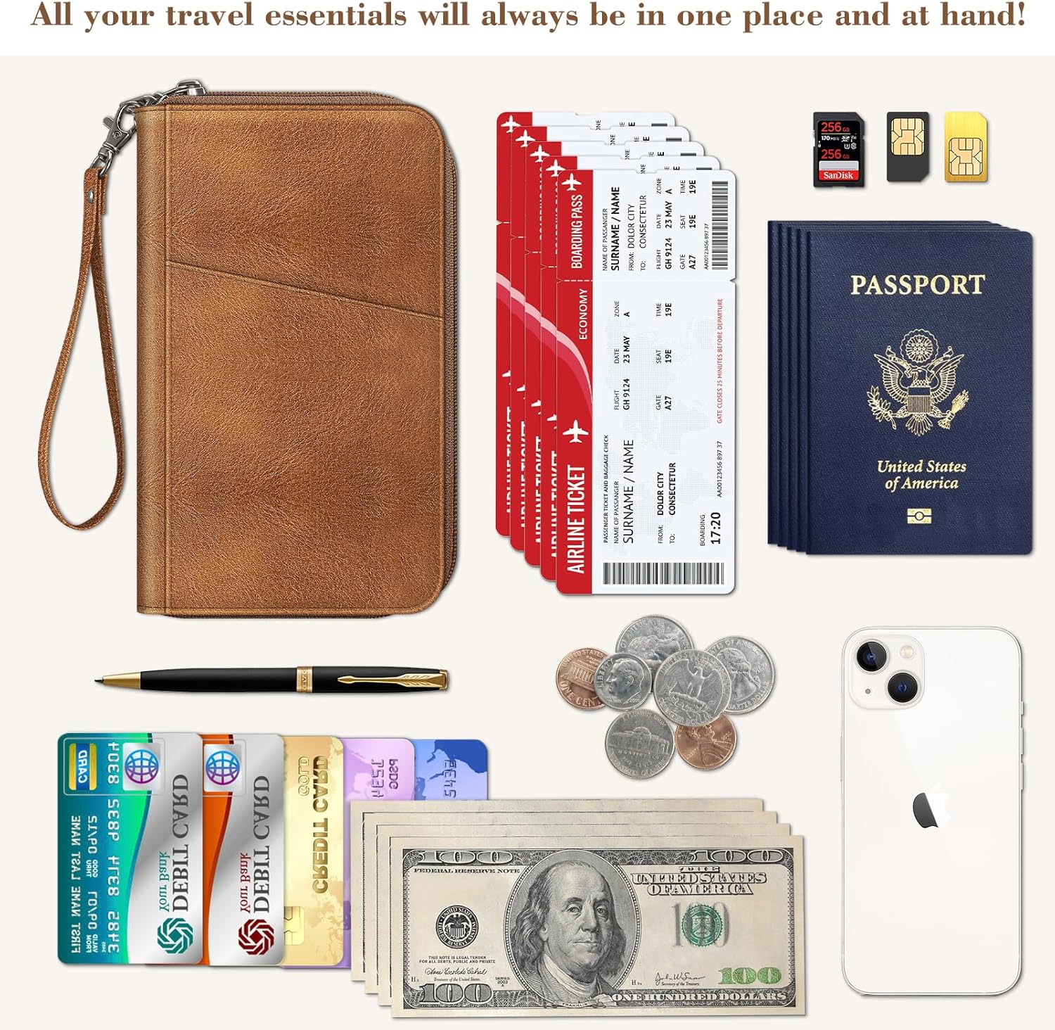 Fintie Family Passport Holder Wallet, RFID Blocking Travel Document Organizer Clutch Bag Credit Cards Case Cover for Women Men - Image 4