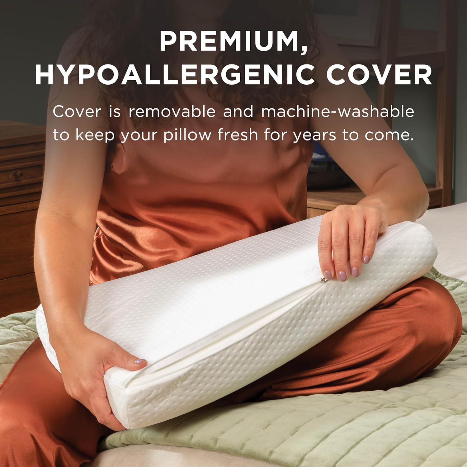 Tempur-Pedic TEMPUR-Ergo Neck Pillow, Large Profile, White - Image 10