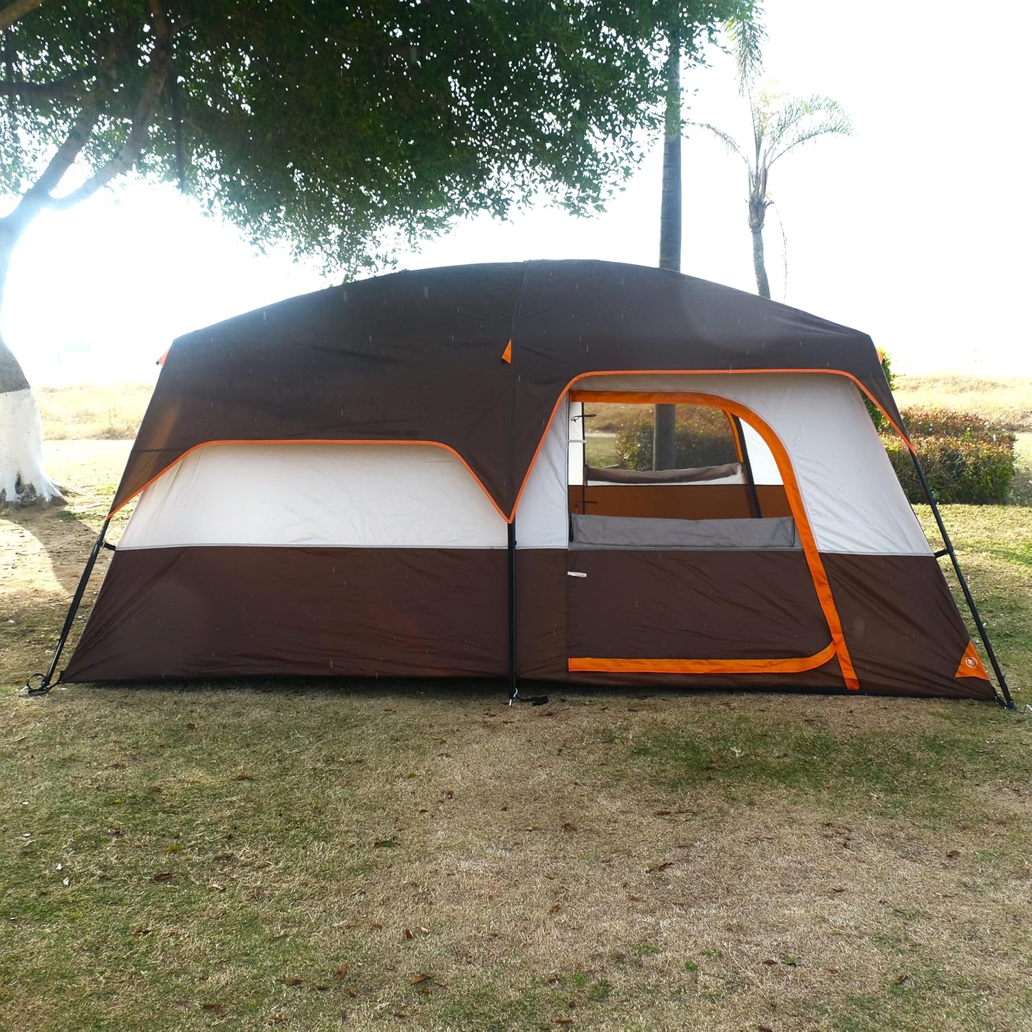 KTT Extra Large Tent 6-10-12-14 Person(A),Family Cabin Tents,2 Rooms,3 Doors and 3 Windows with Mesh,Straight Wall,Waterproof,Double Layer,Big Tent for Outdoor,Picnic,Camping,Family Gathering - Image 4