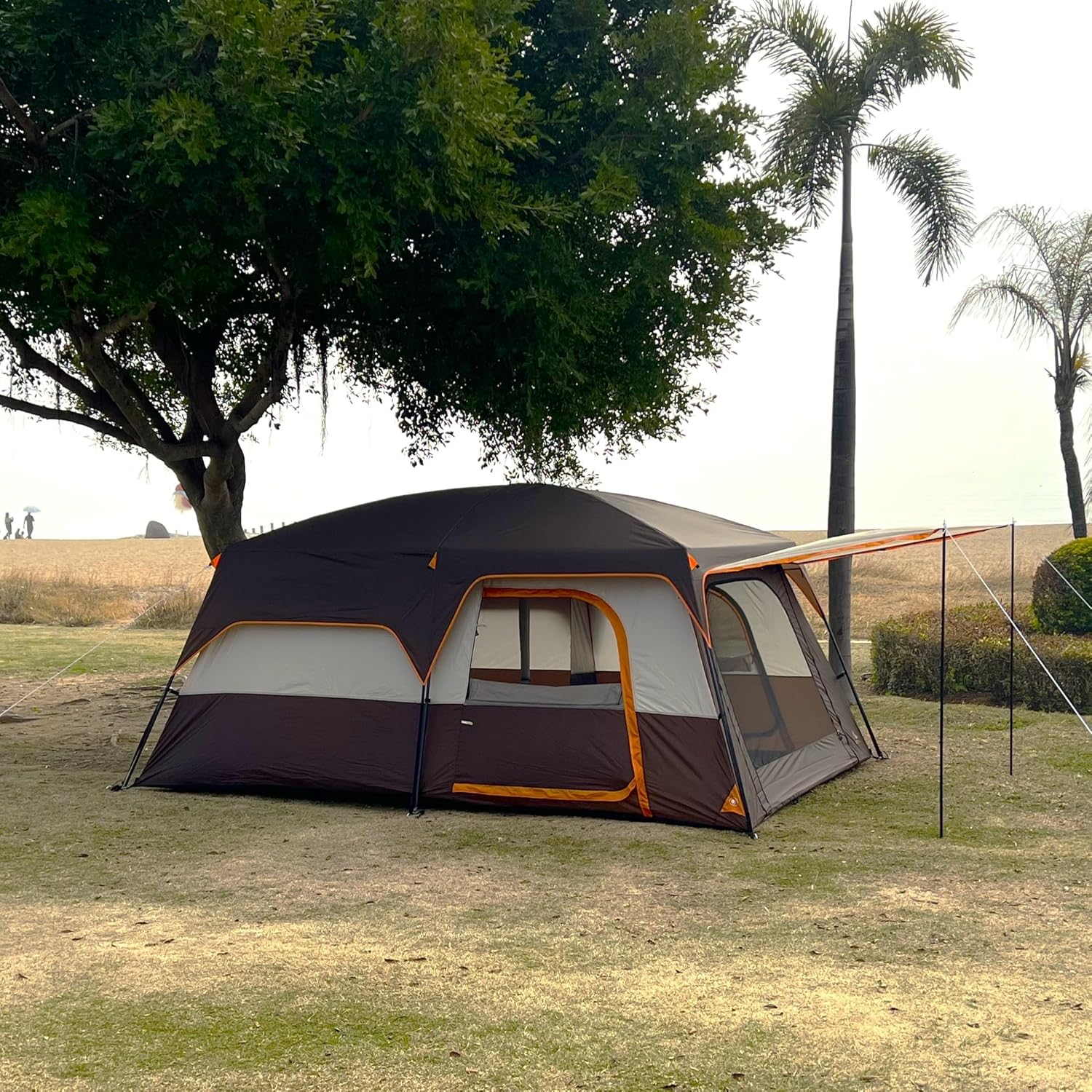 KTT Extra Large Tent 6-10-12-14 Person(A),Family Cabin Tents,2 Rooms,3 Doors and 3 Windows with Mesh,Straight Wall,Waterproof,Double Layer,Big Tent for Outdoor,Picnic,Camping,Family Gathering - Image 6