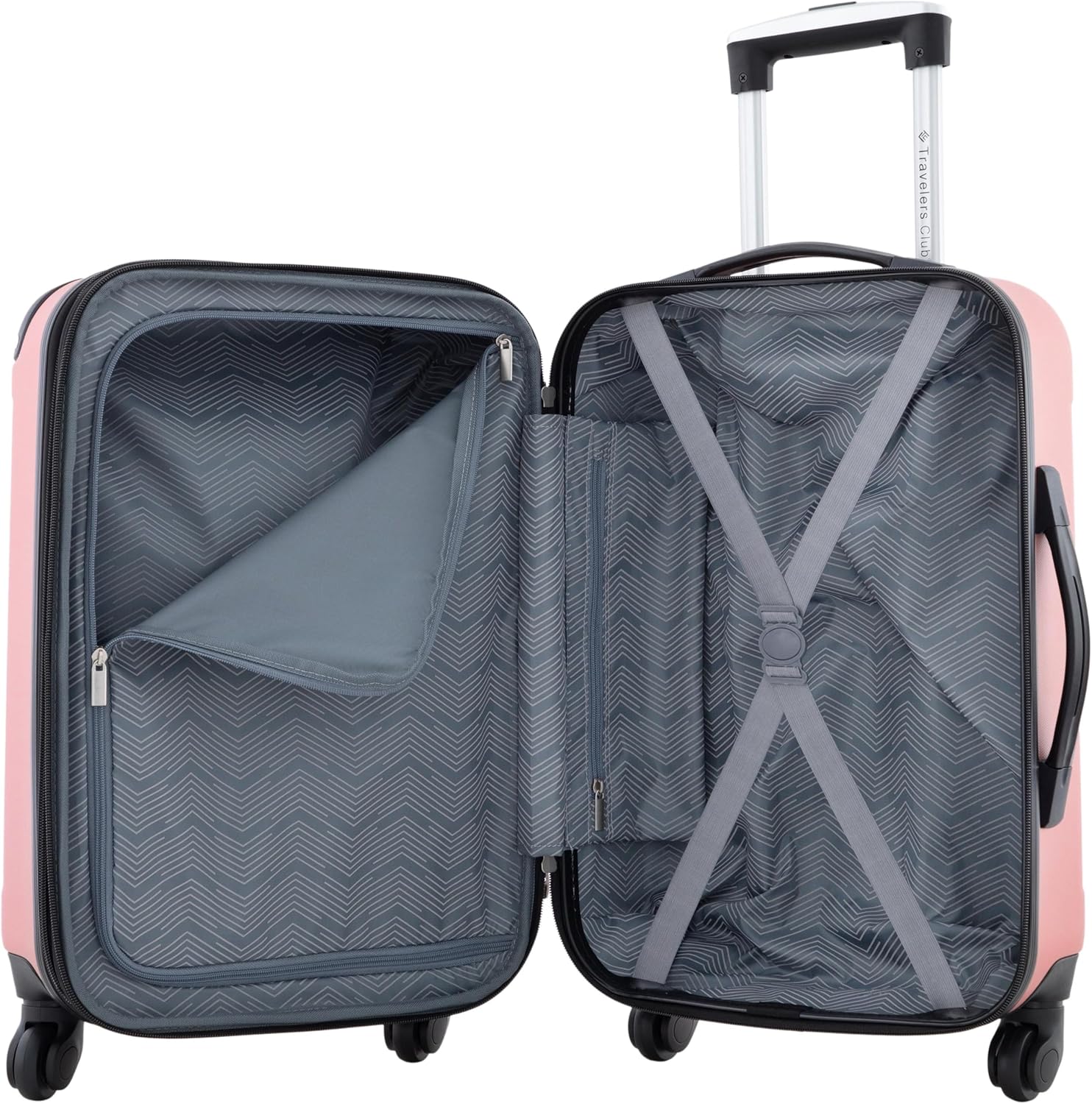 Travelers Club Chicago Hardside Expandable Spinner Luggage, Rose Gold, 20" Carry-On - Image 6