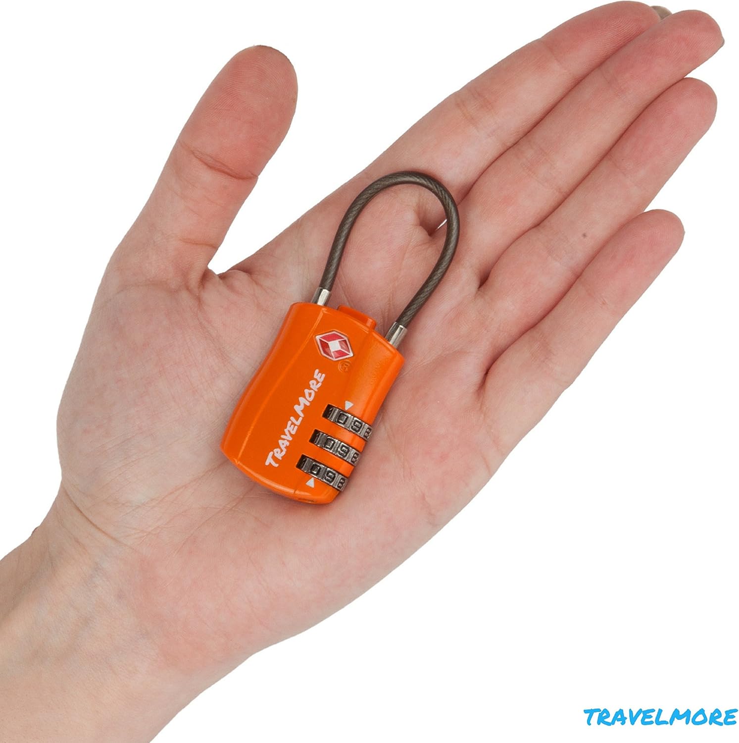 TravelMore 10 Pack TSA Approved Travel Combination Cable Luggage Locks for Suitcases - Orange - Image 6