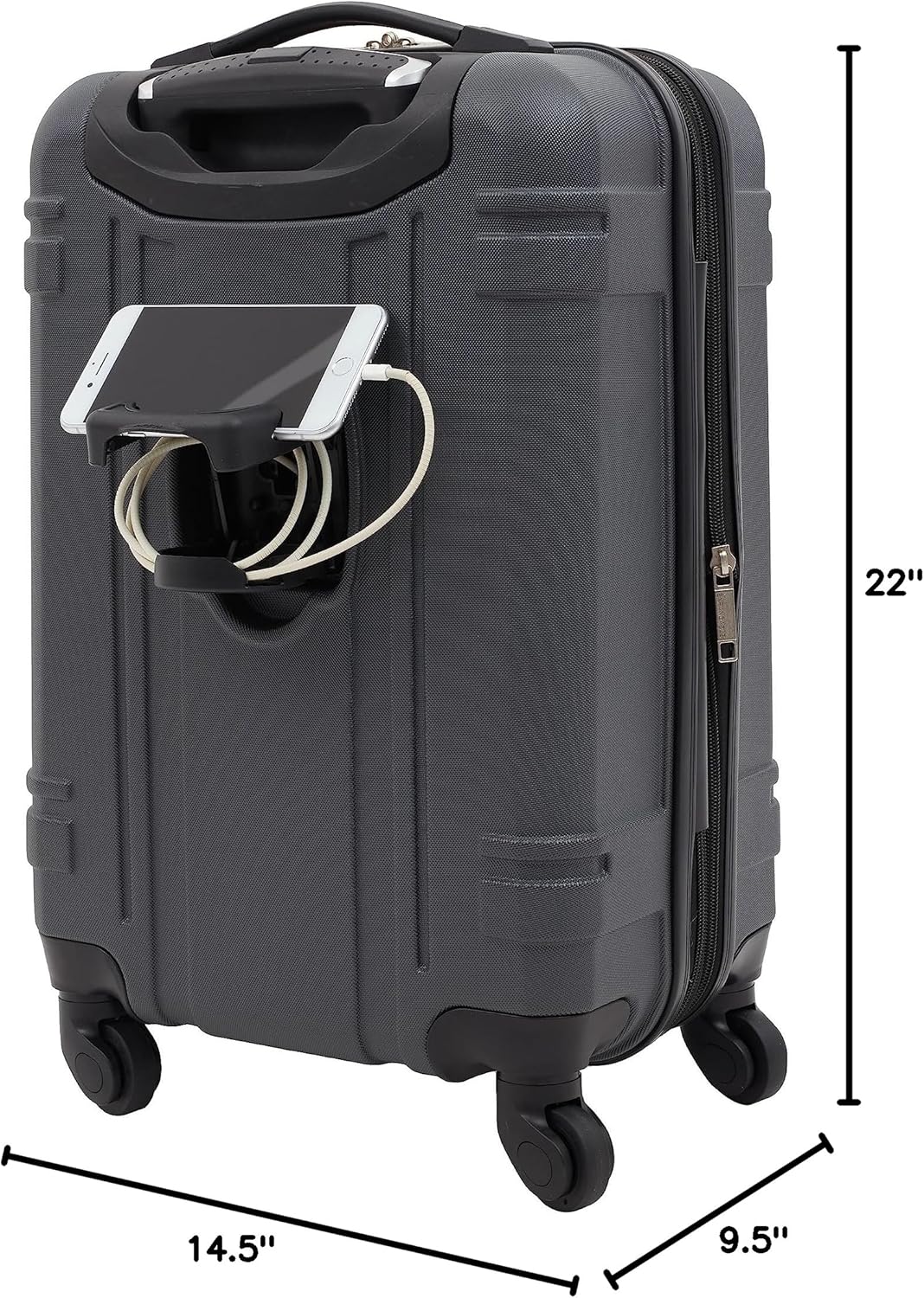 Wrangler Astral Hardside Luggage, Dark Shadow, 22-Inch Carry-On - Image 9