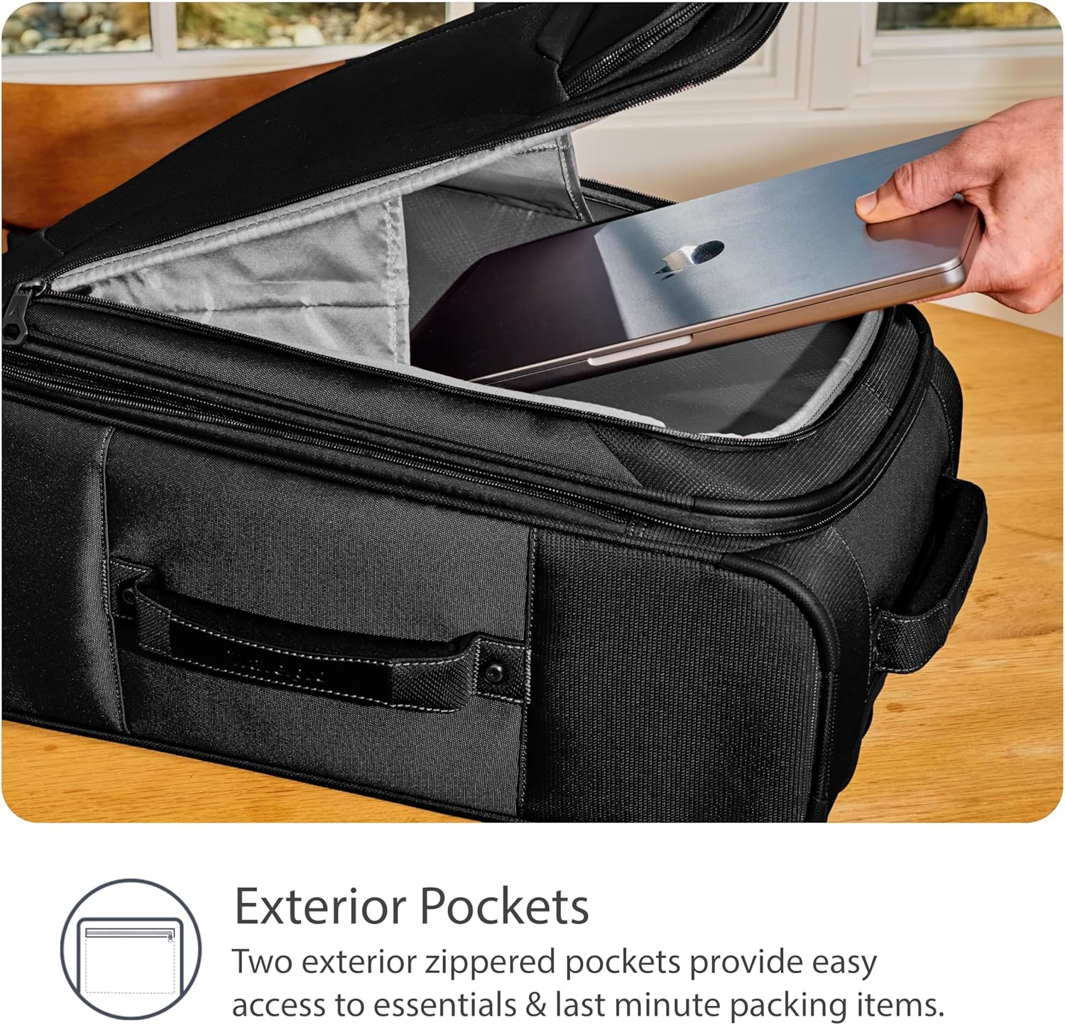 Travelpro Tourlite Softside 21" Expandable Luggage with 4 Spinner Wheels, Lightweight Suitcase, Carry-On, Black - Image 4