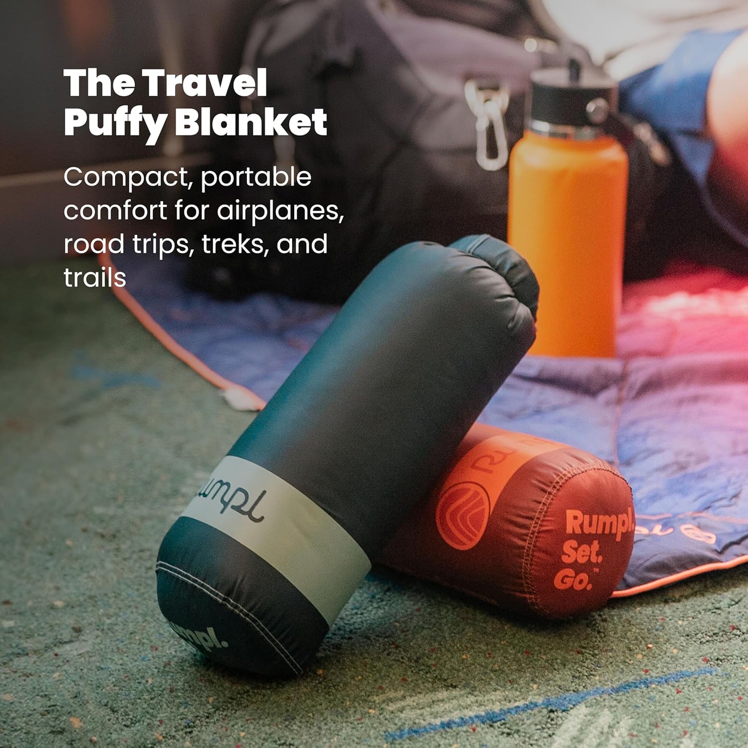Rumpl Travel Puffy Blanket, Ultra-Packable Travel-Size Warmth and Comfort, Deepfoam Fade - Image 3