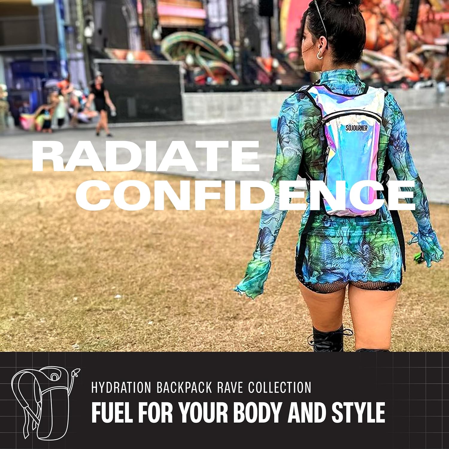 Sojourner Rave Hydration Pack - Hydration Backpack - Hydropack with 2L Bladder - Water Backpack for Festivals, Hiking, Running, Biking and More - Image 5